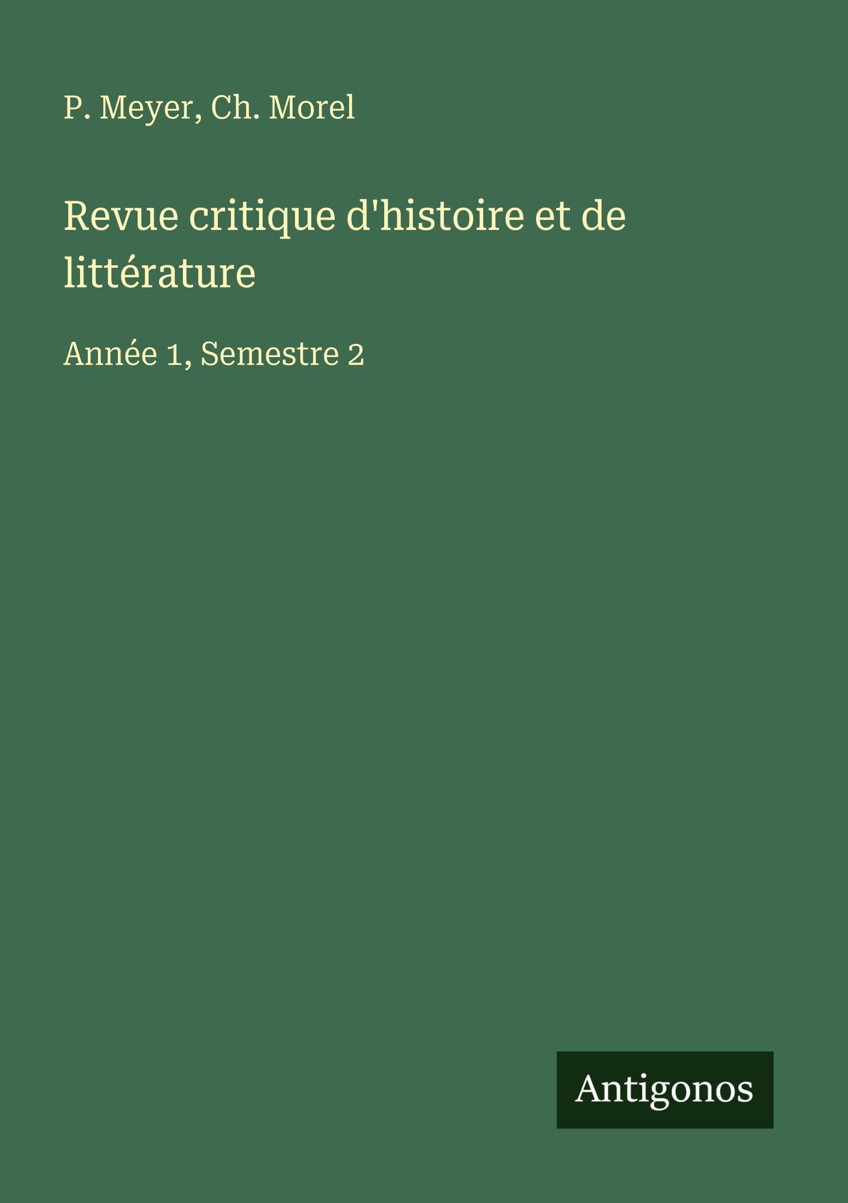 Revue critique d'histoire et de littérature Classics