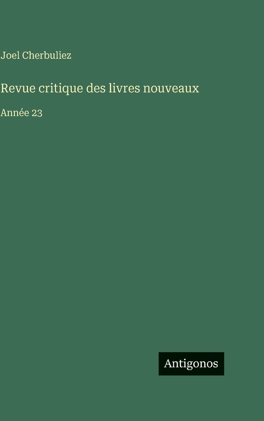 Revue critique des livres nouveaux Contemporary literature