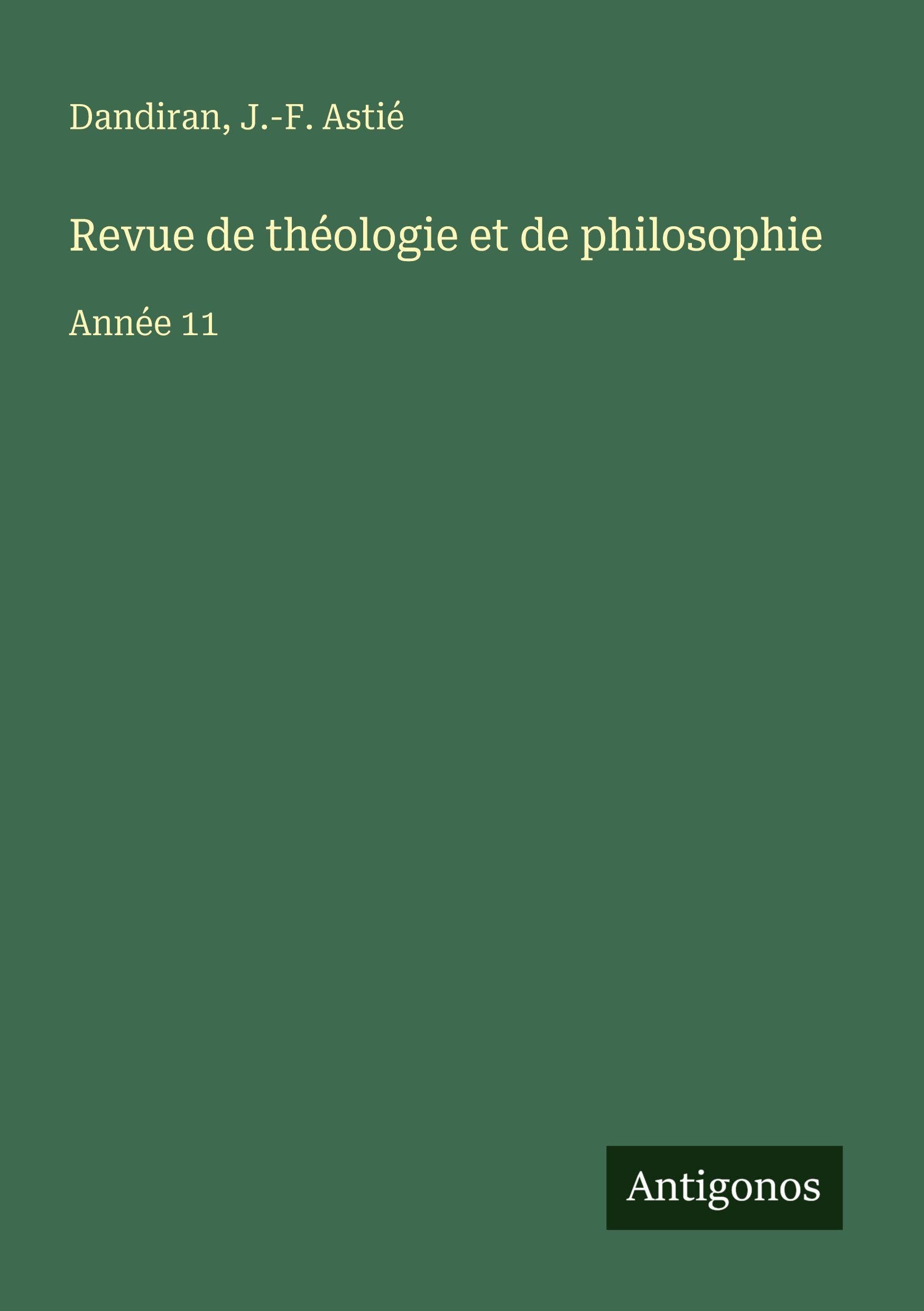 Revue de théologie et de philosophie Classics