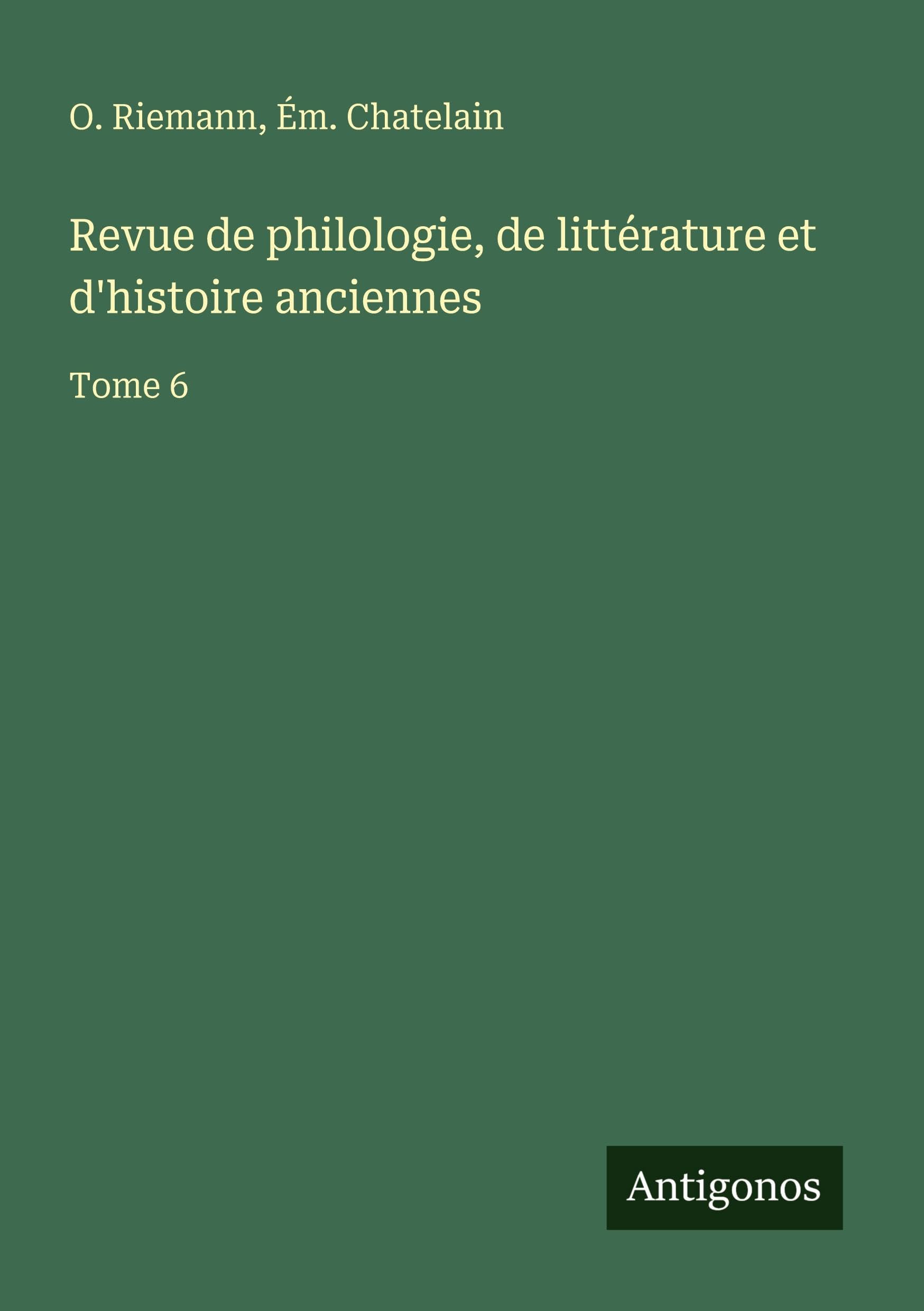 Revue de philologie, de littérature et d'histoire anciennes Contemporary literature
