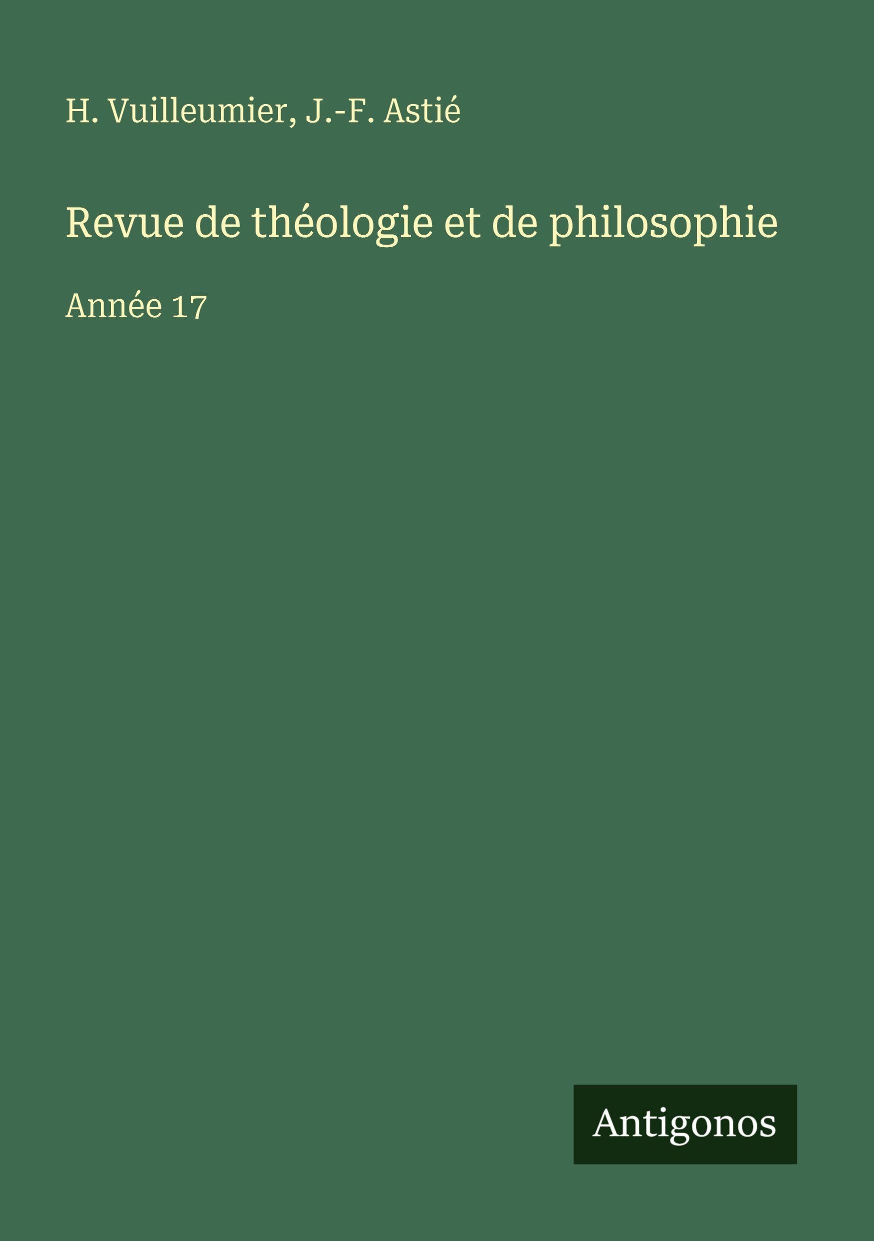 Revue de théologie et de philosophie Classics