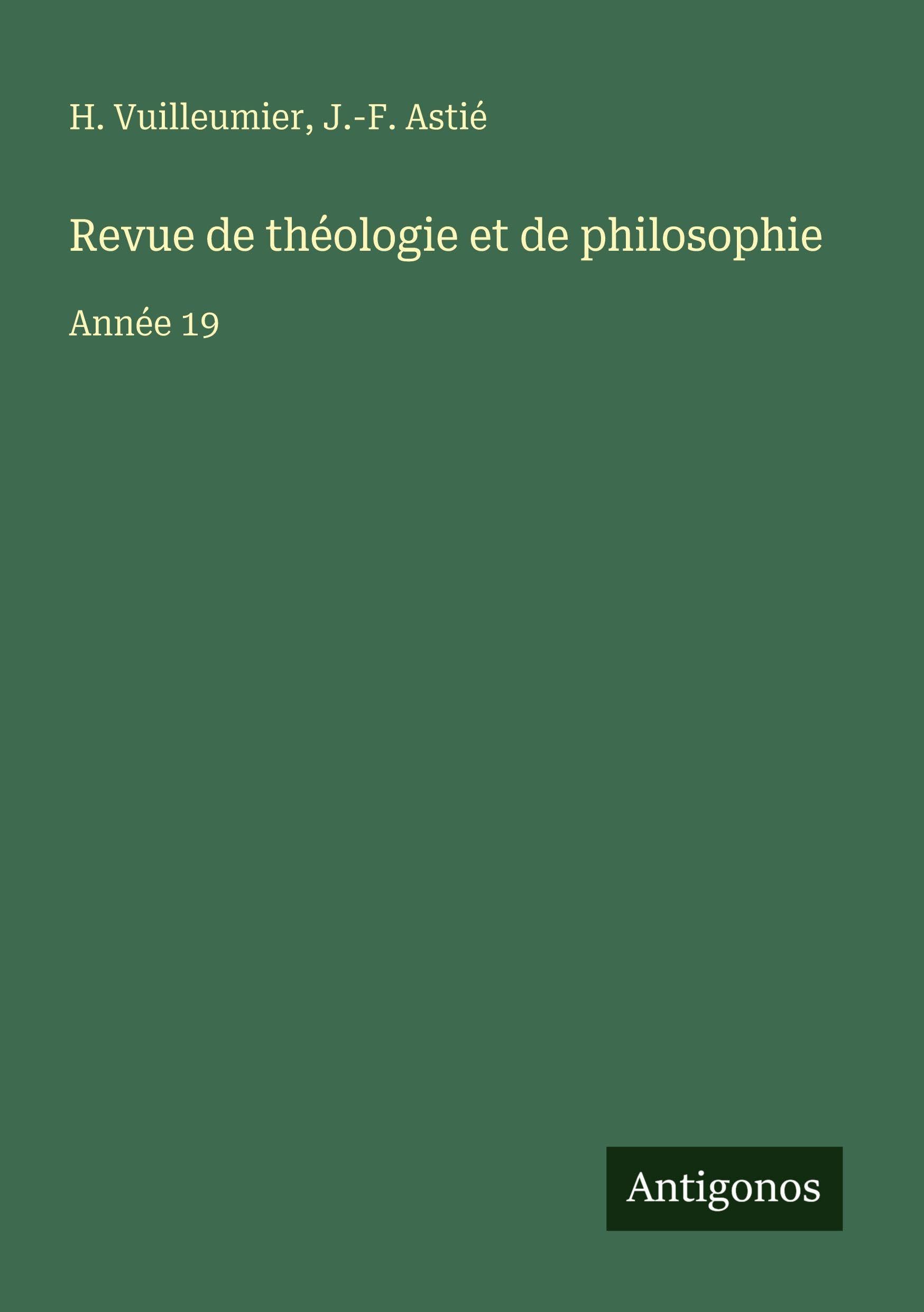 Revue de théologie et de philosophie Classics