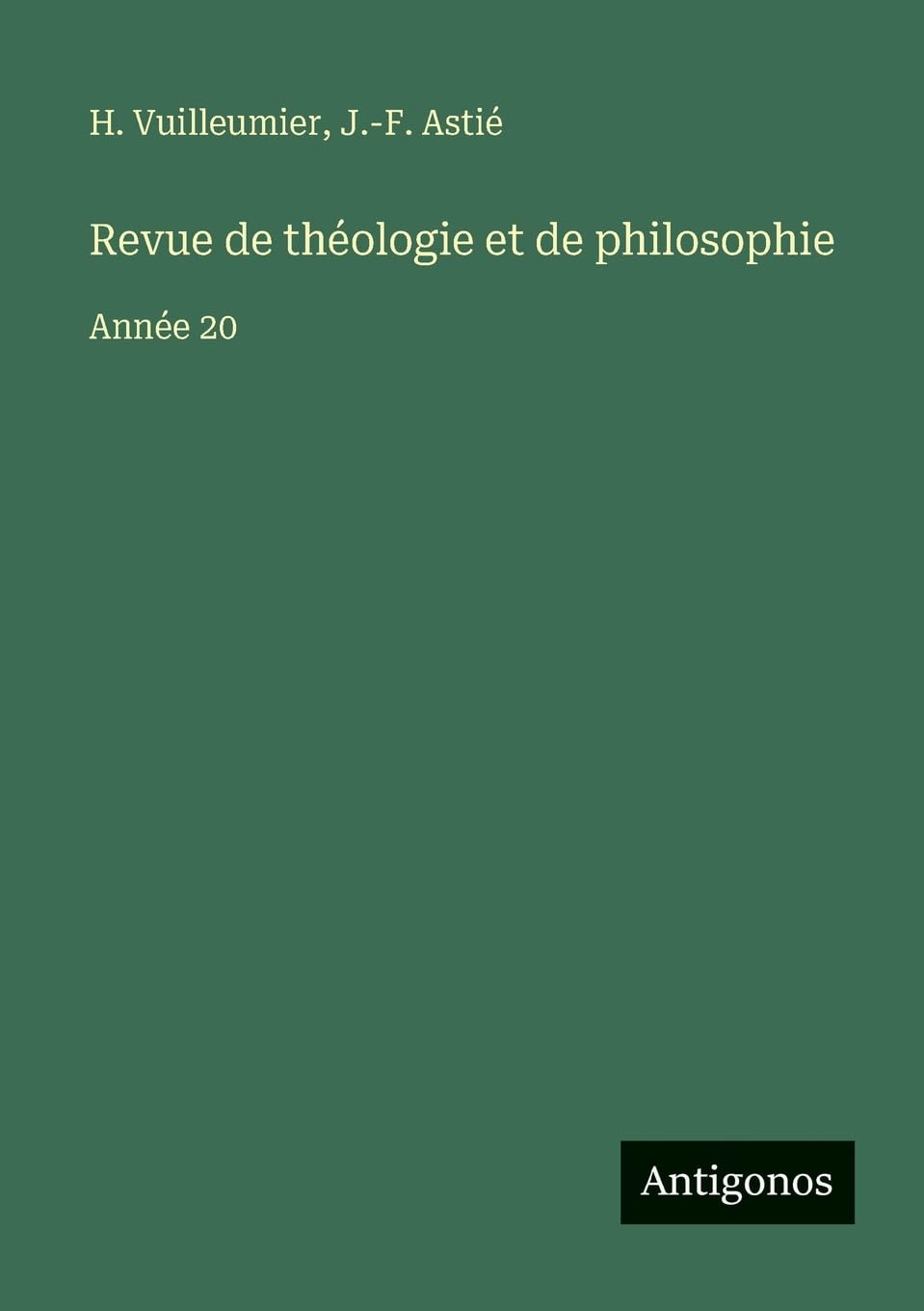 Revue de théologie et de philosophie Contemporary literature