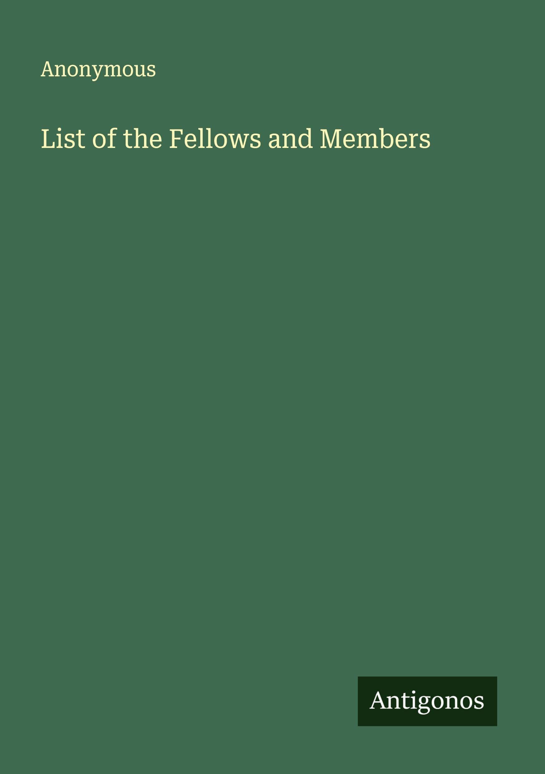 Product Image: List of the Fellows and Members