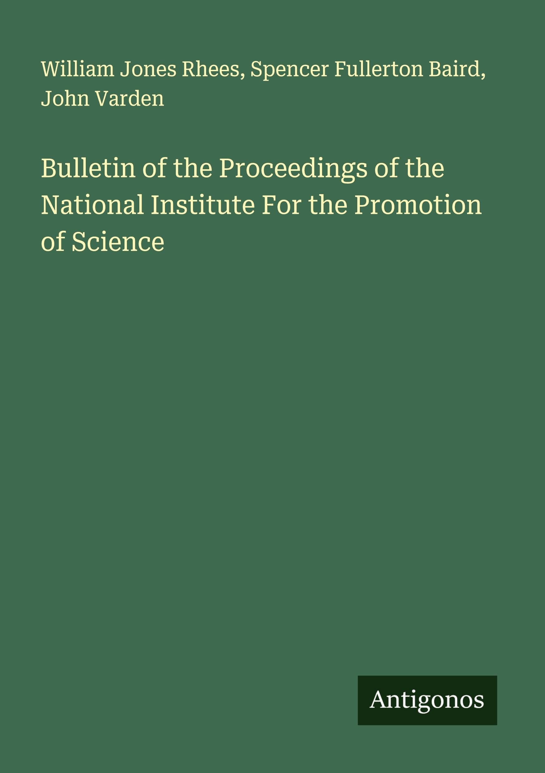 Bulletin of the Proceedings of the National Institute For the Promotion of Science Classics