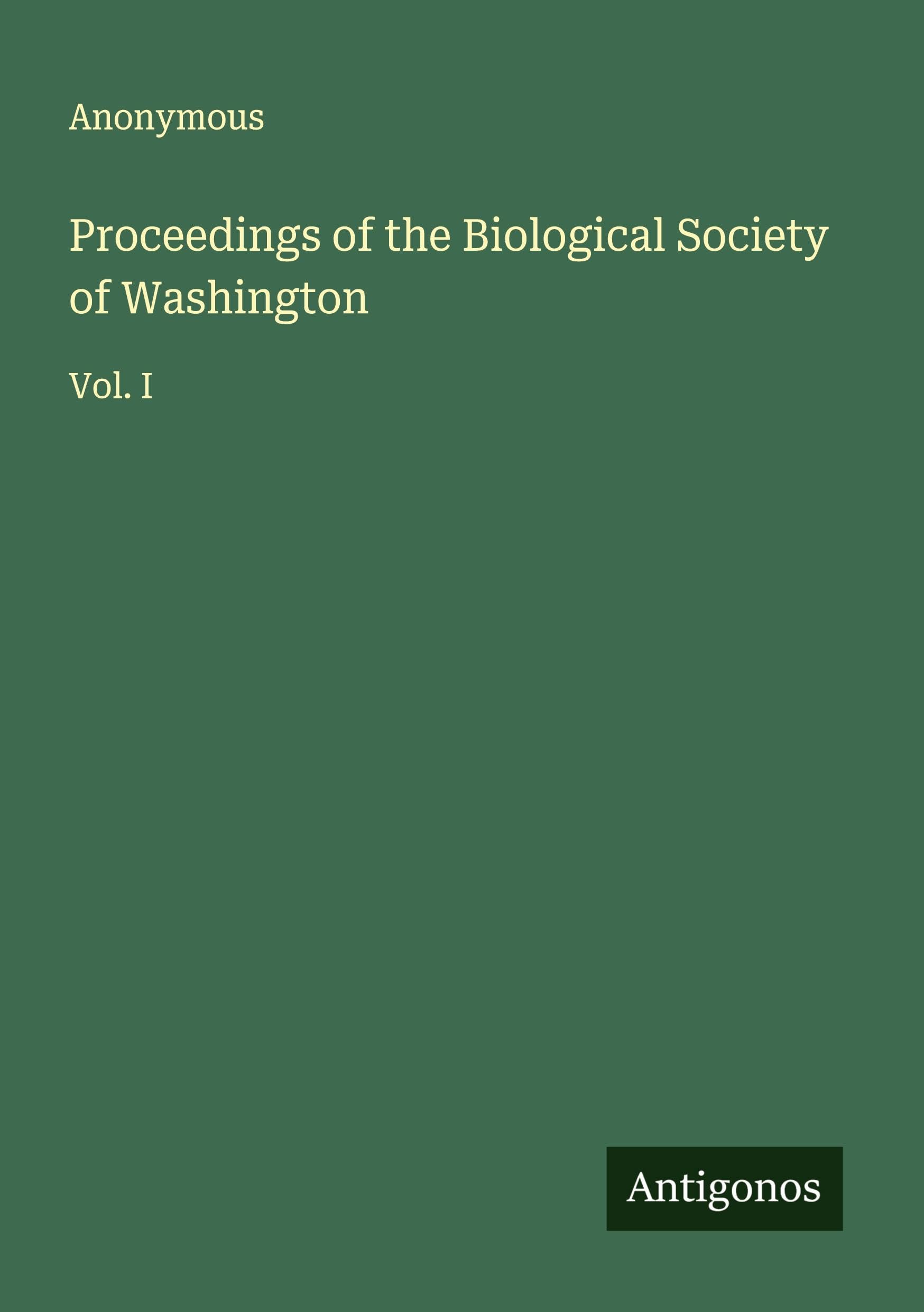 Proceedings of the Biological Society of Washington Classics