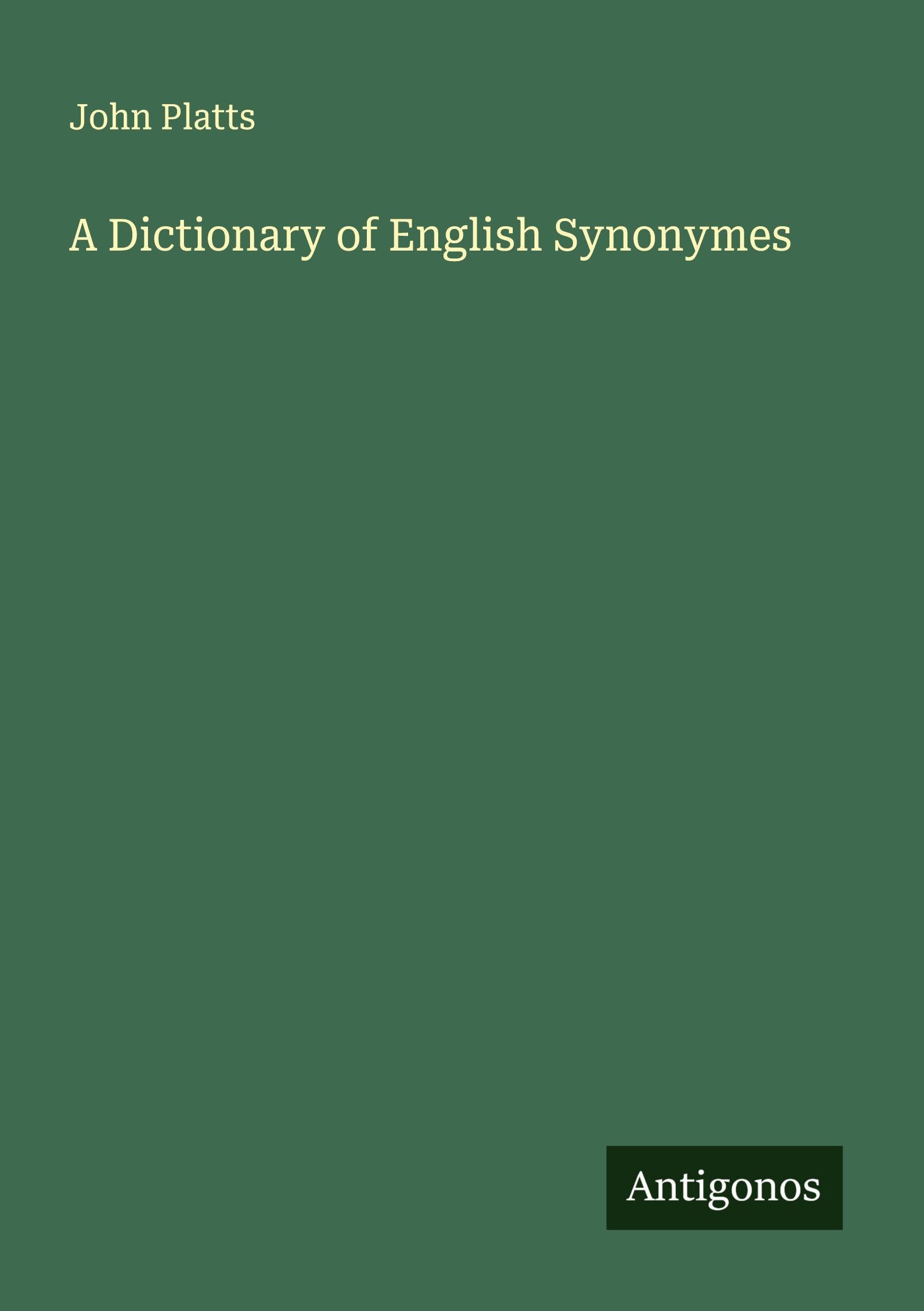 Product Image: A Dictionary of English Synonymes