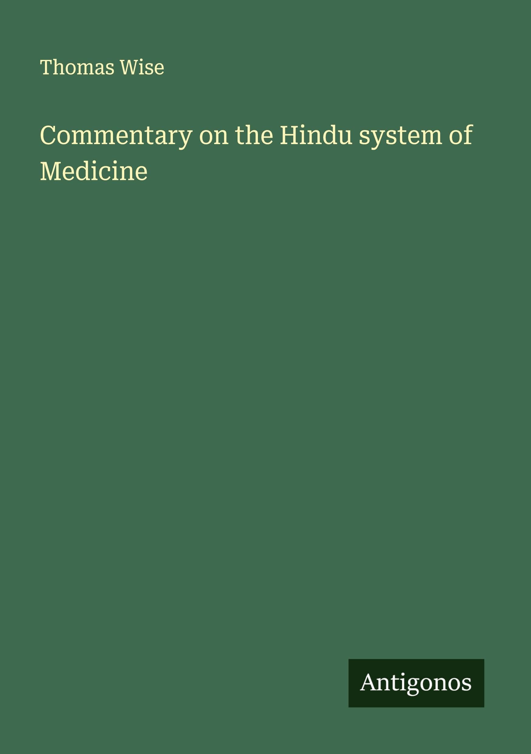 Product Image: Commentary on the Hindu system of Medicine