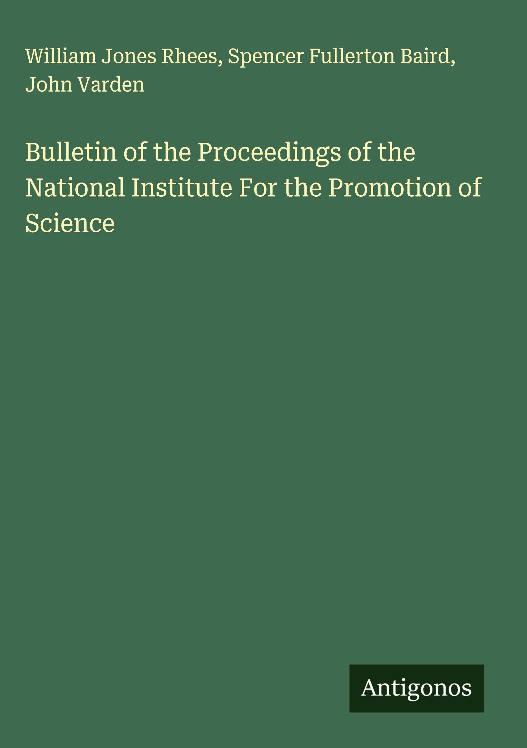 Bulletin of the Proceedings of the National Institute For the Promotion of Science Classics