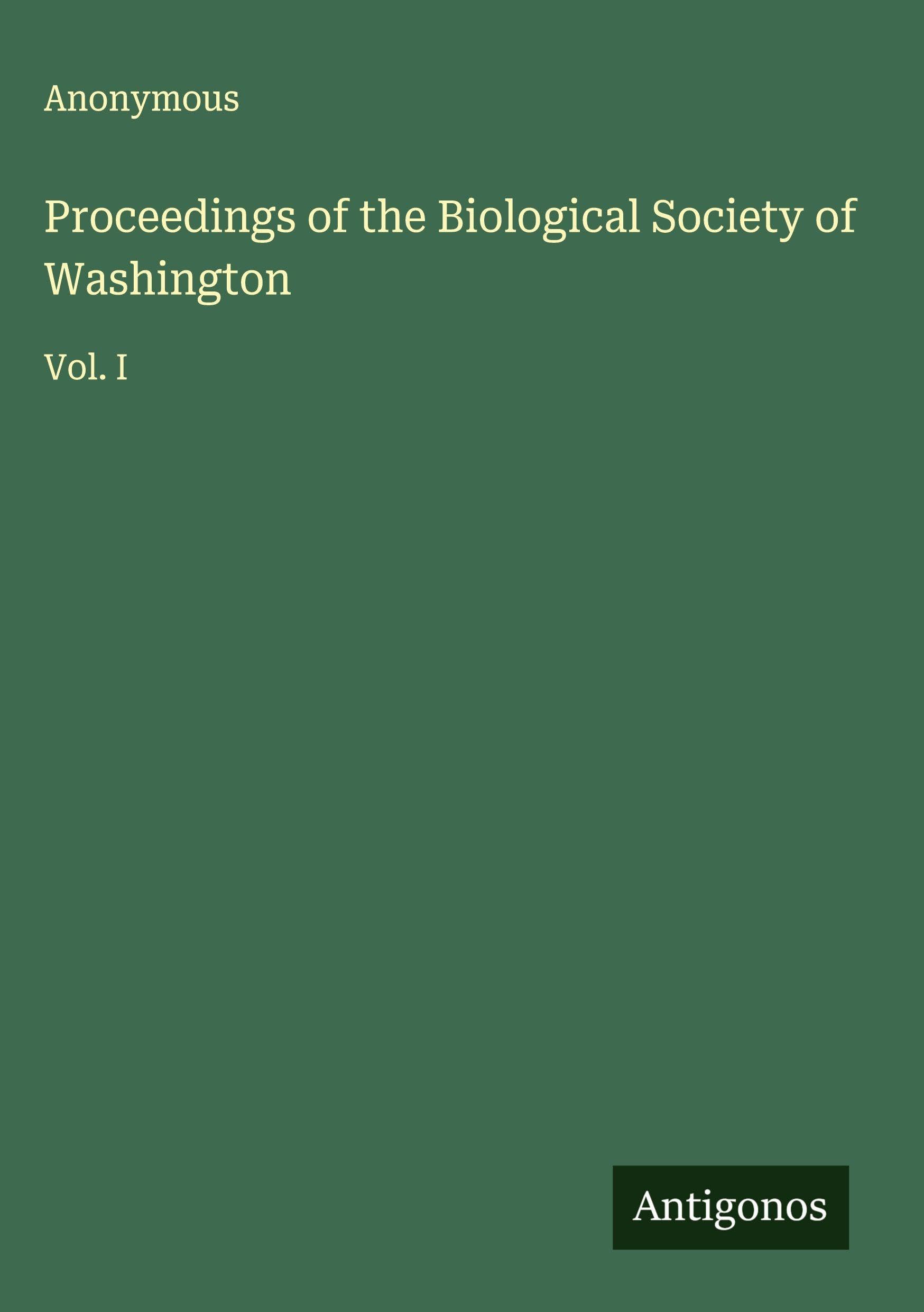Proceedings of the Biological Society of Washington Classics