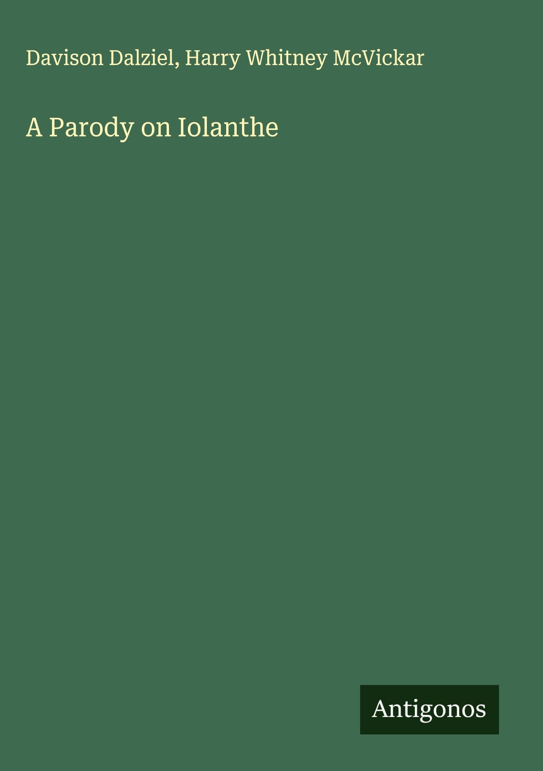 Product Image: A Parody on Iolanthe