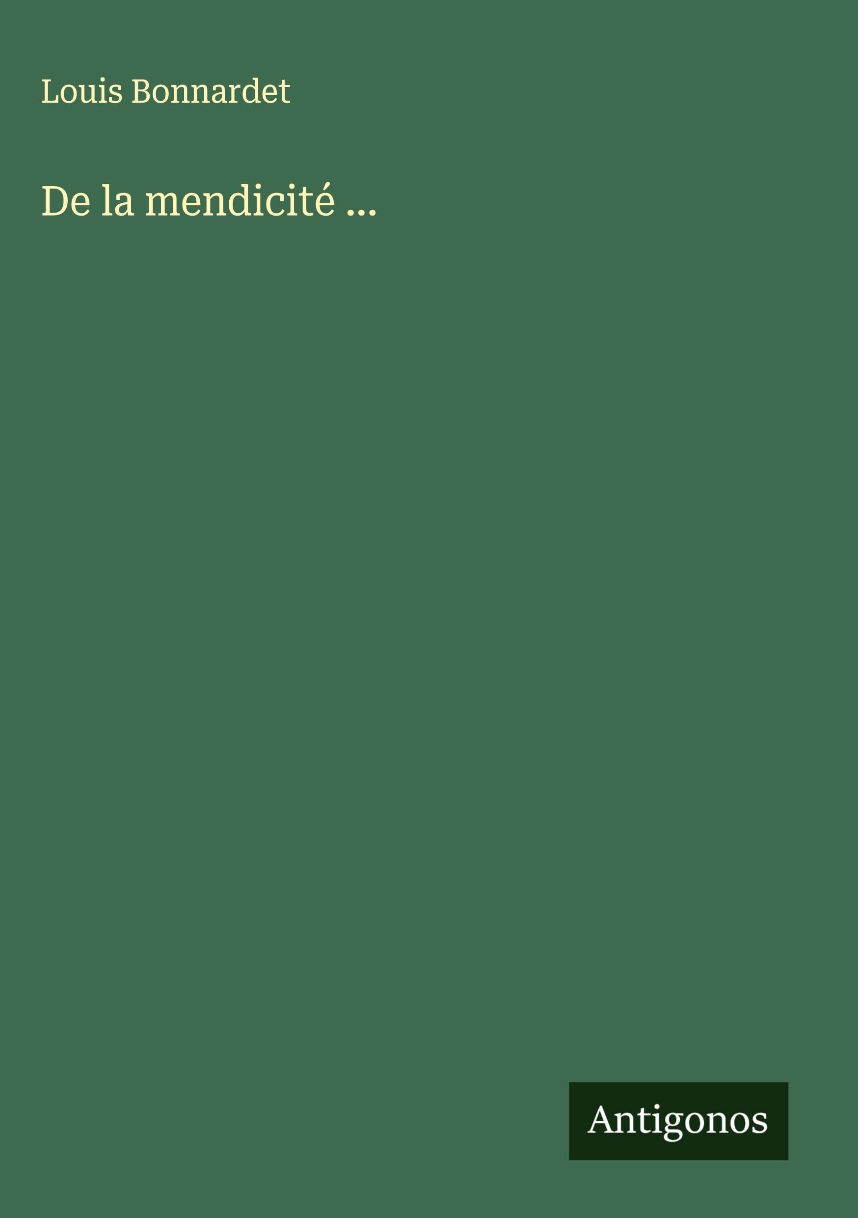 Product Image: De la mendicité ...