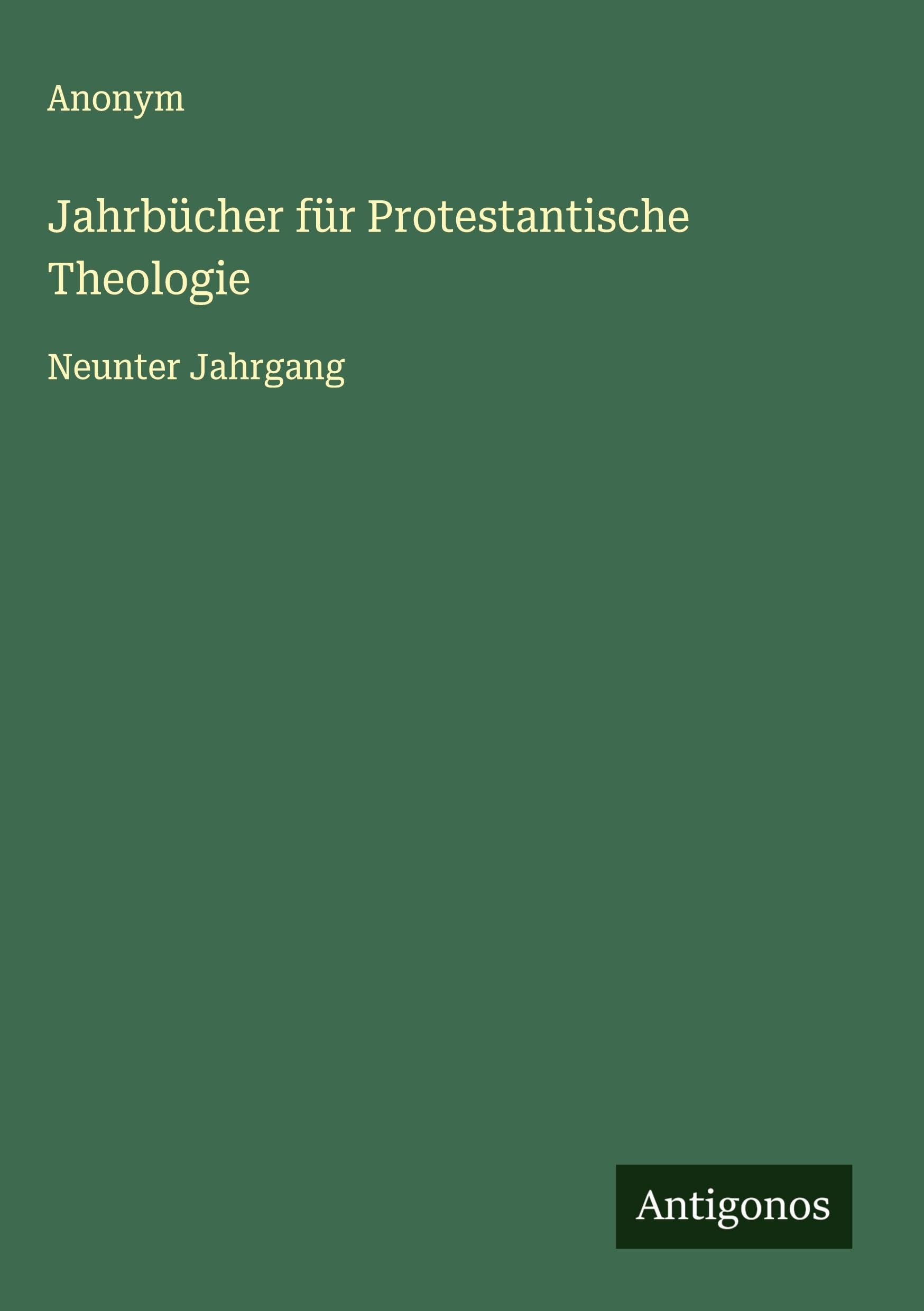 Jahrbücher für Protestantische Theologie Classics