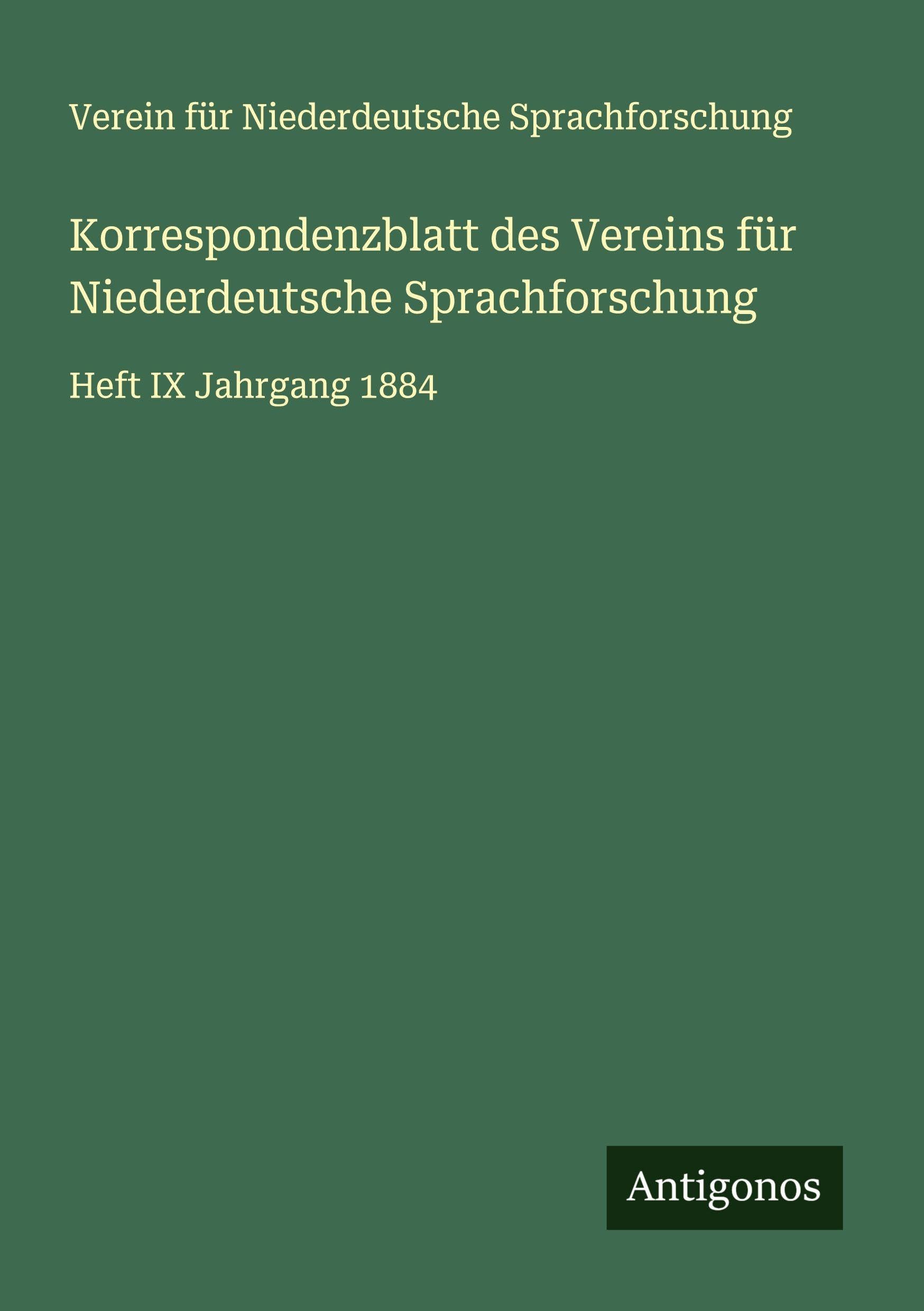 Korrespondenzblatt des Vereins für Niederdeutsche Sprachforschung Classics