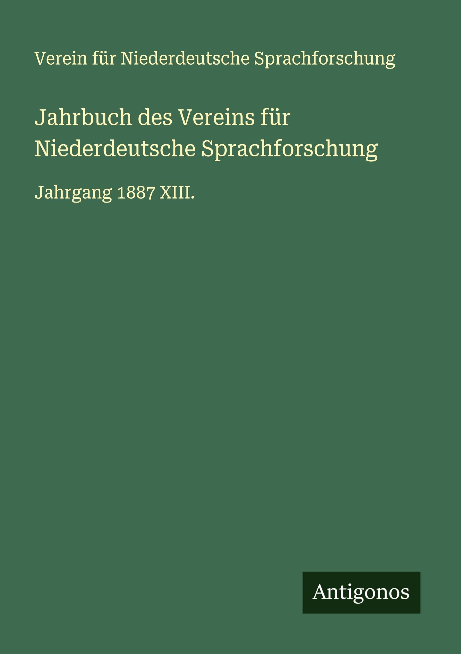 Jahrbuch des Vereins für Niederdeutsche Sprachforschung Classics