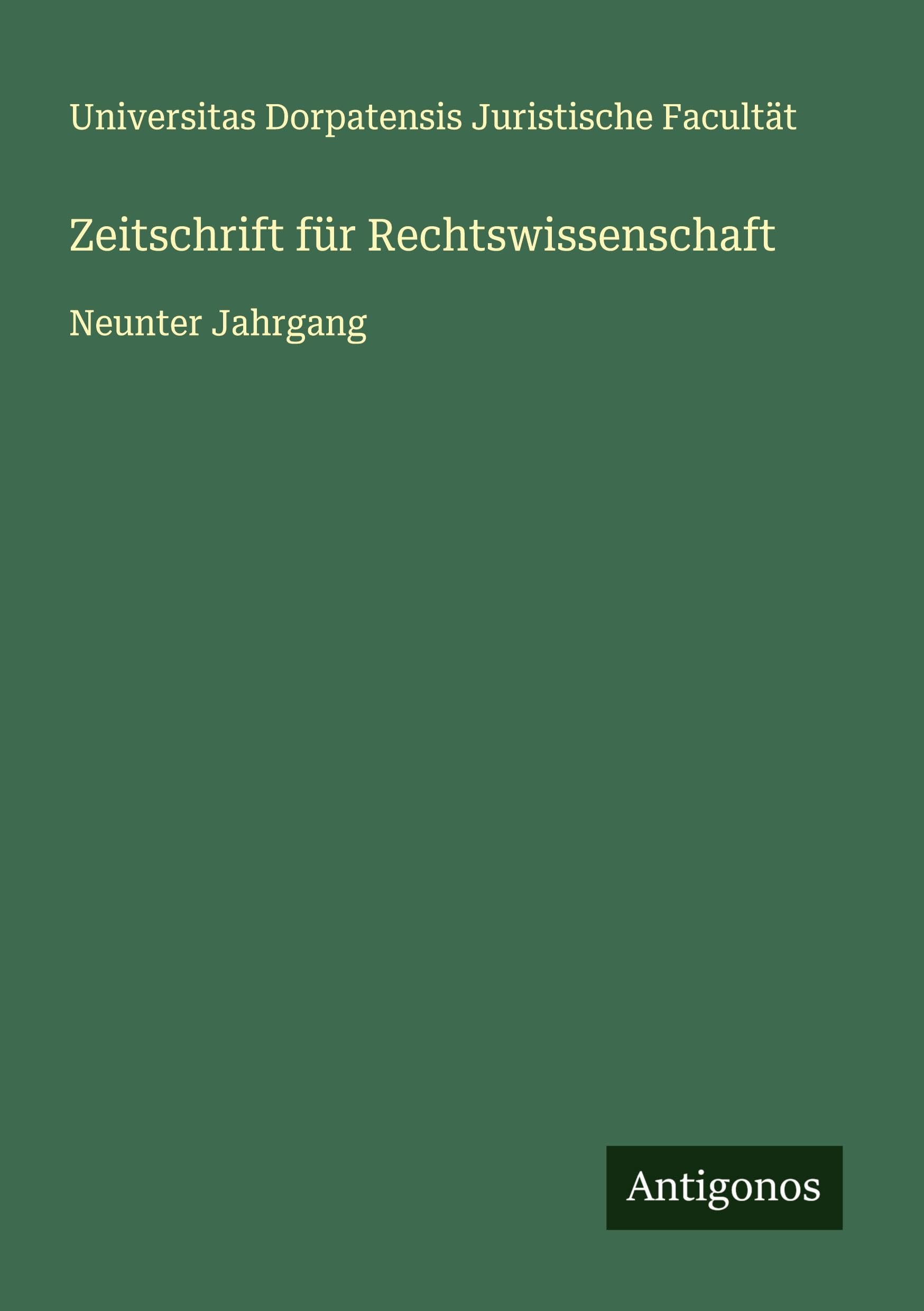 Zeitschrift für Rechtswissenschaft Classics