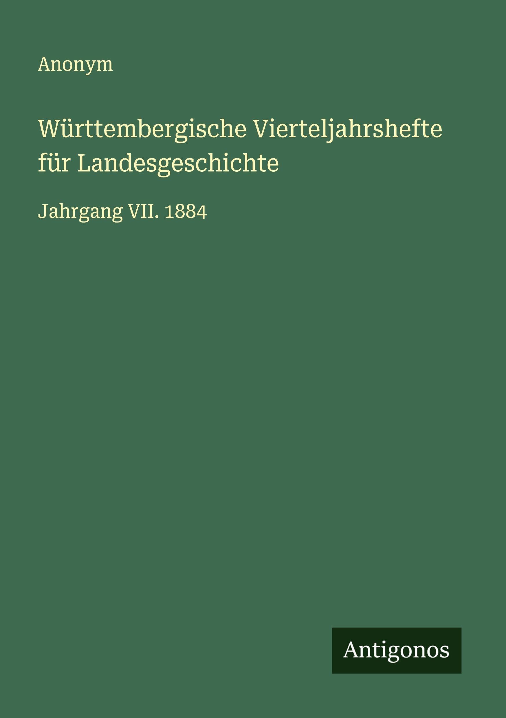 Württembergische Vierteljahrshefte für Landesgeschichte Classics