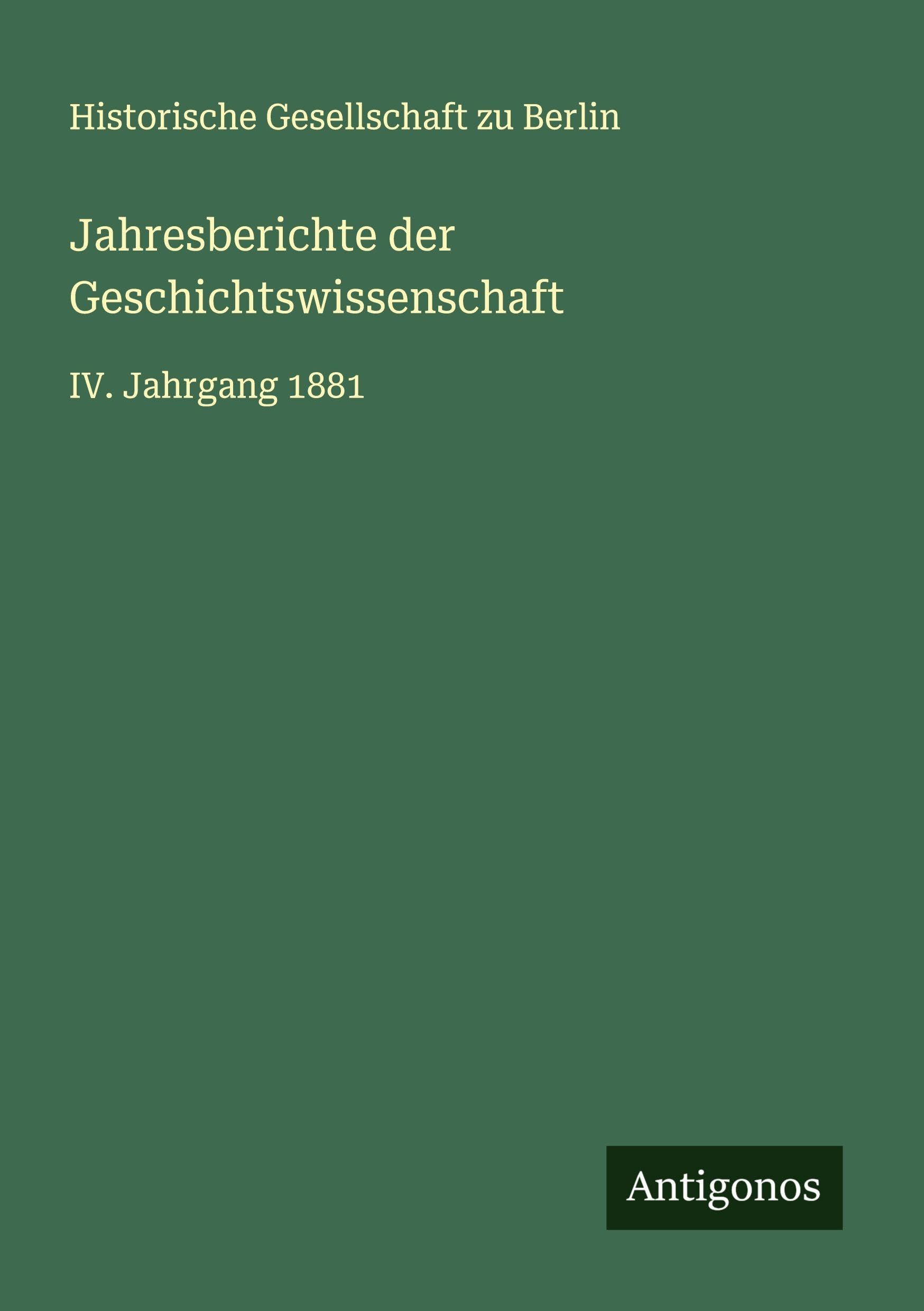 Jahresberichte der Geschichtswissenschaft Classics