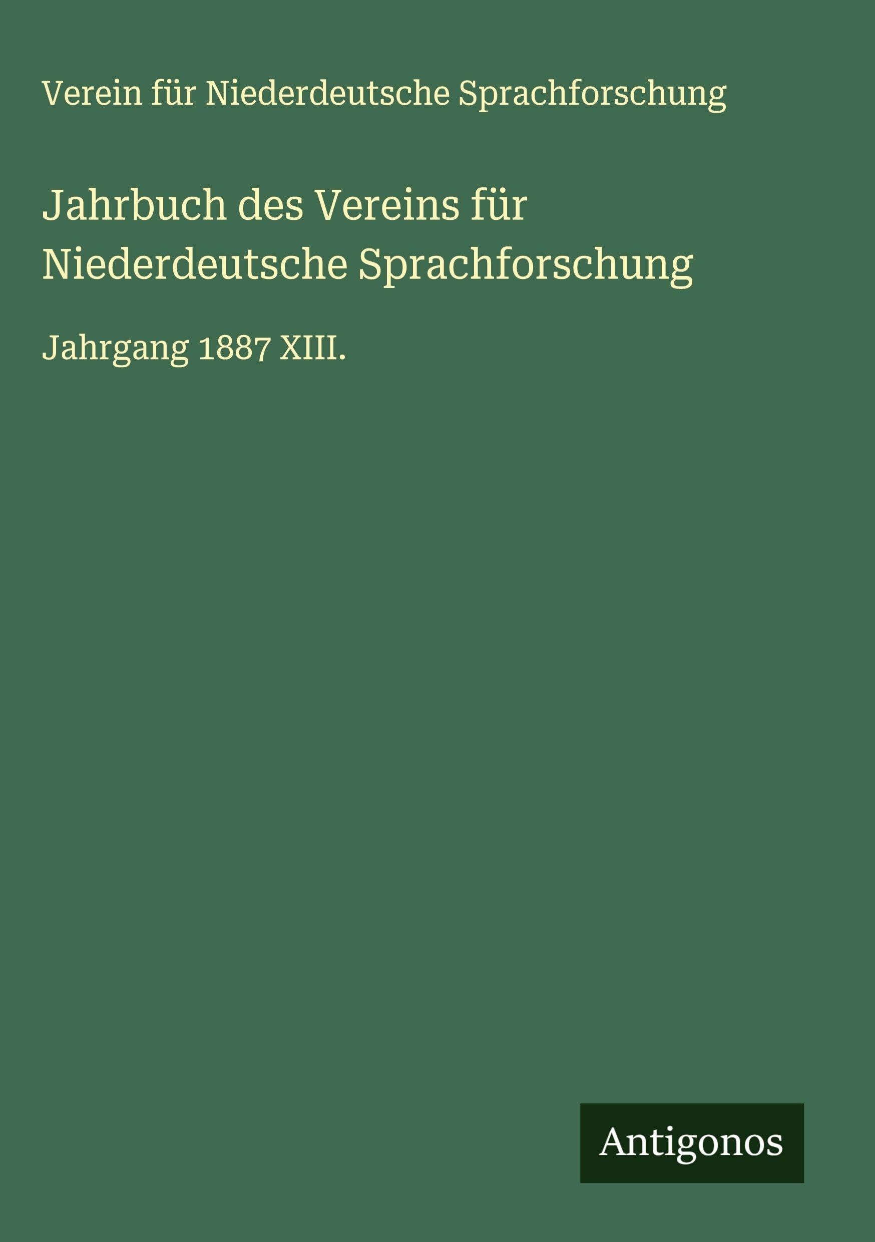 Jahrbuch des Vereins für Niederdeutsche Sprachforschung Classics