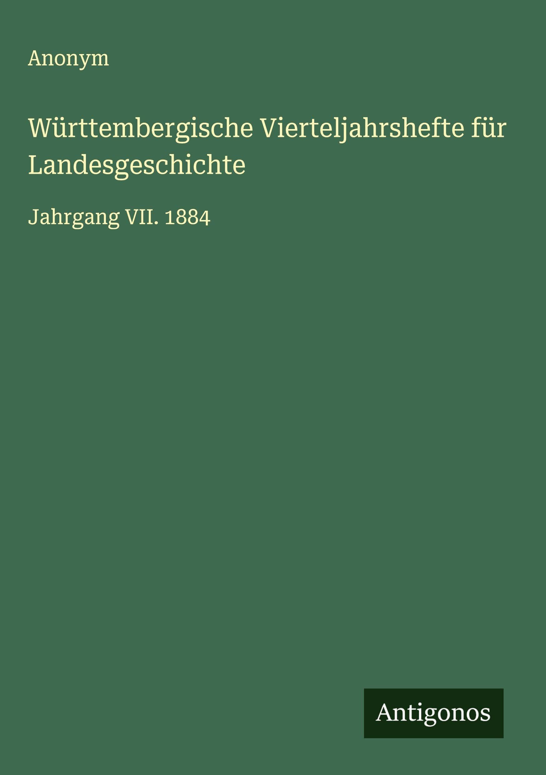 Württembergische Vierteljahrshefte für Landesgeschichte Classics