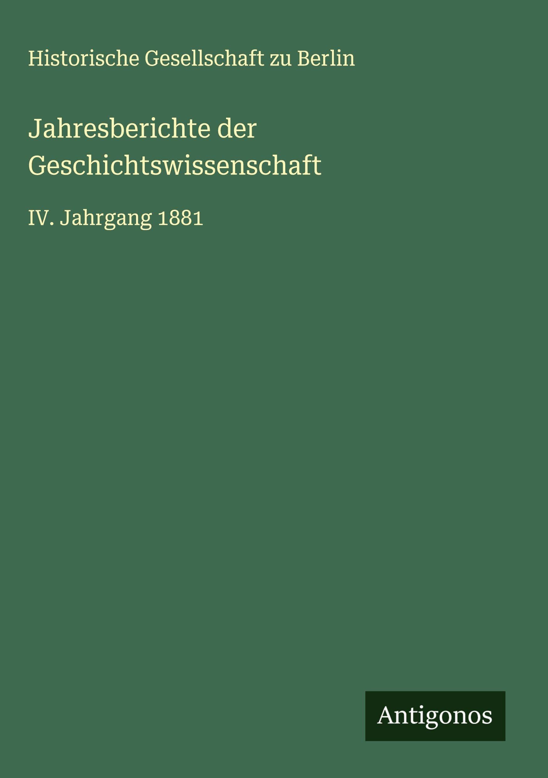 Jahresberichte der Geschichtswissenschaft Classics