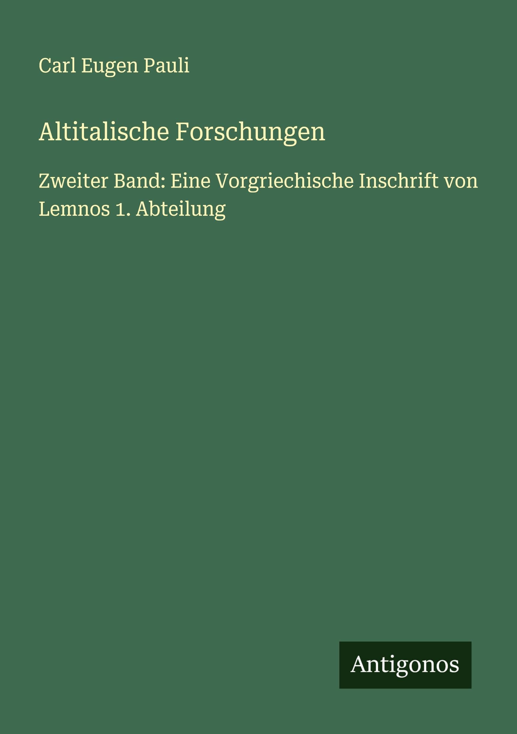 Altitalische Forschungen Classics