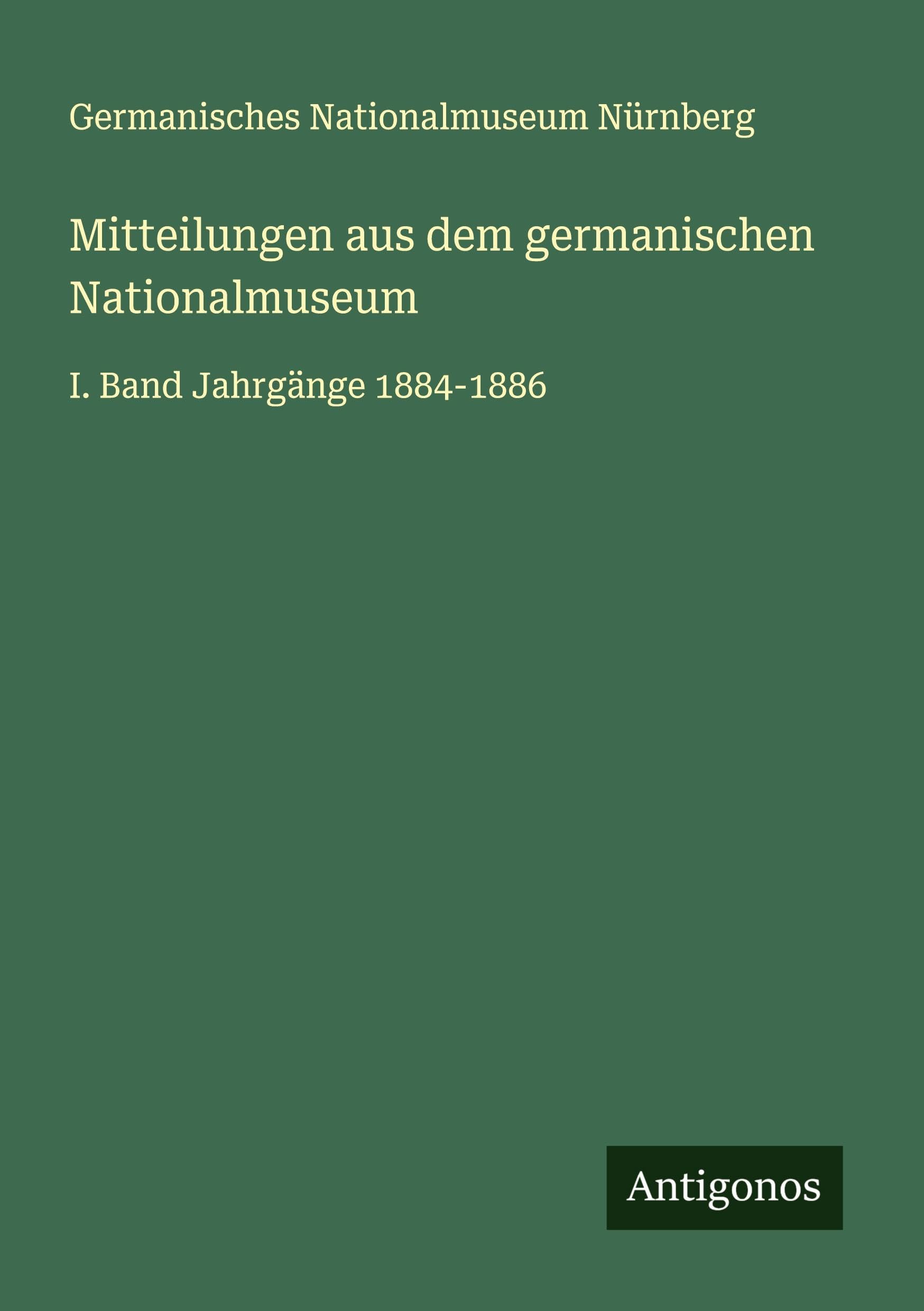 Mitteilungen aus dem germanischen Nationalmuseum Classics