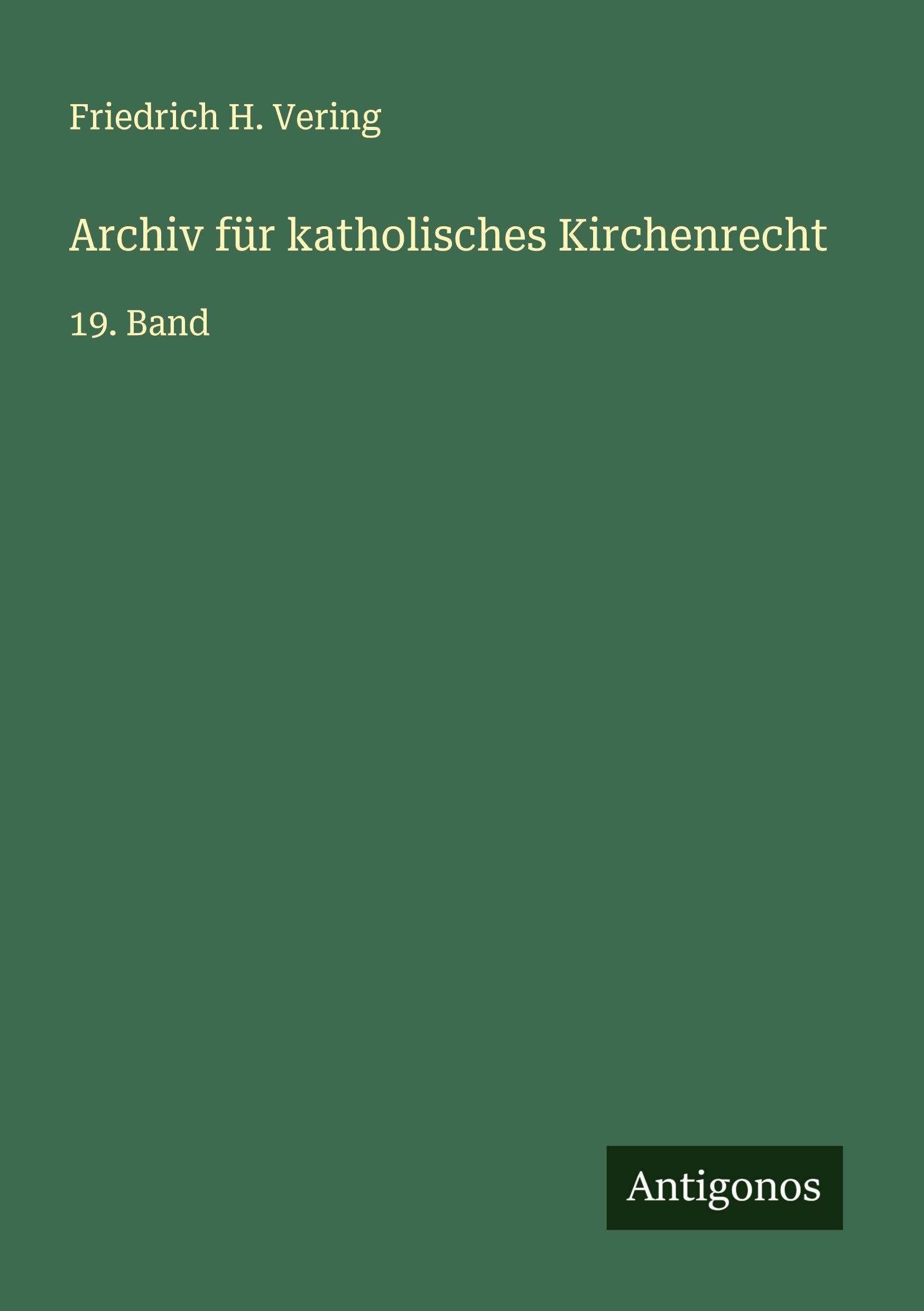 Archiv für katholisches Kirchenrecht Classics