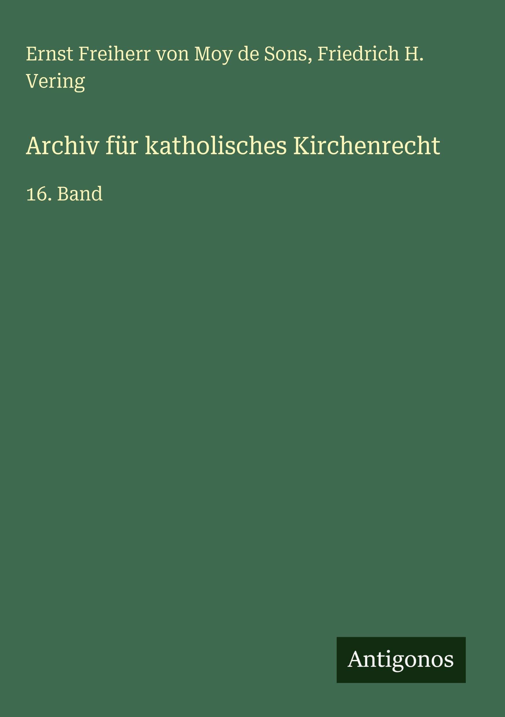 Archiv für katholisches Kirchenrecht Classics
