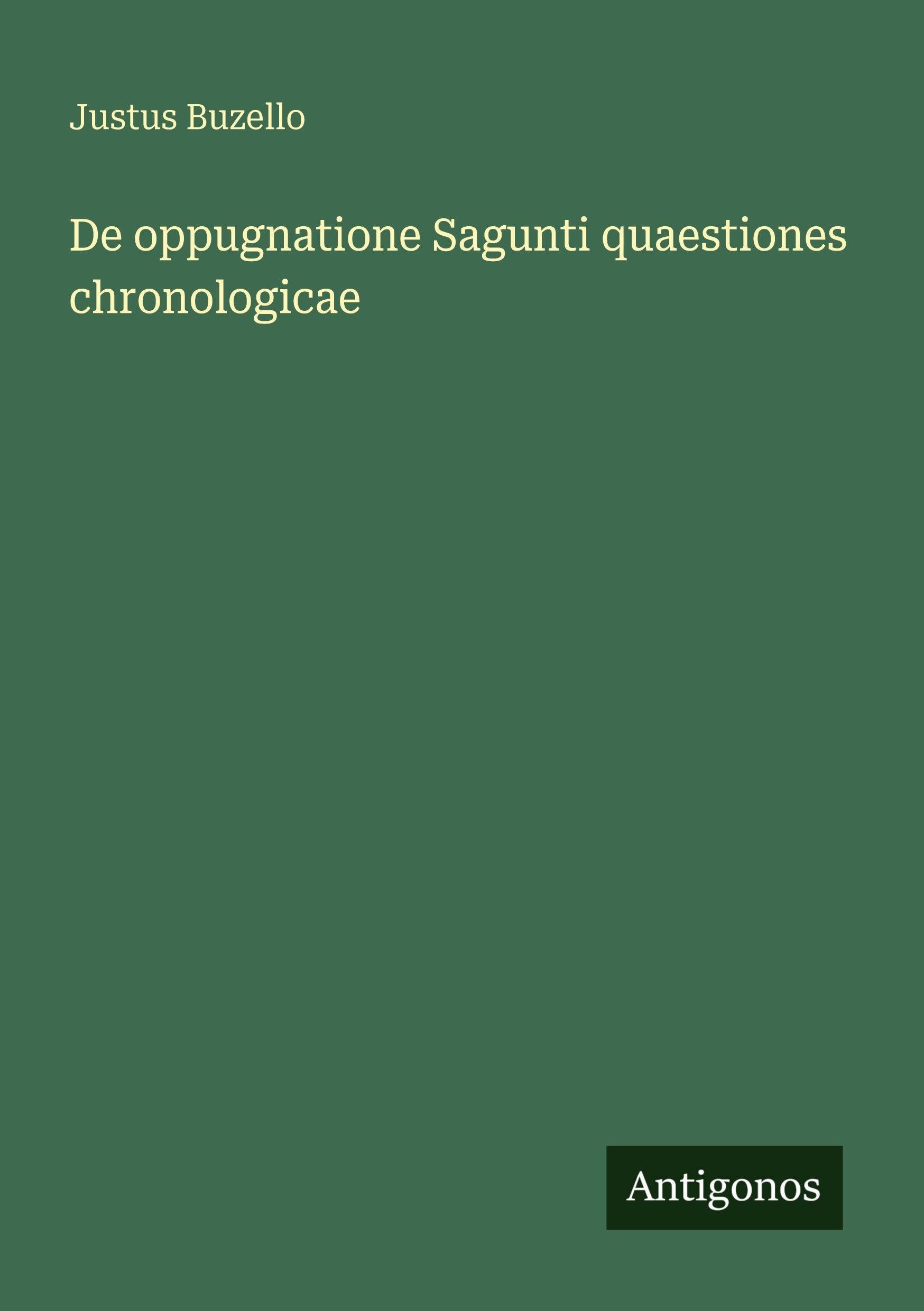 De oppugnatione Sagunti quaestiones chronologicae Classics
