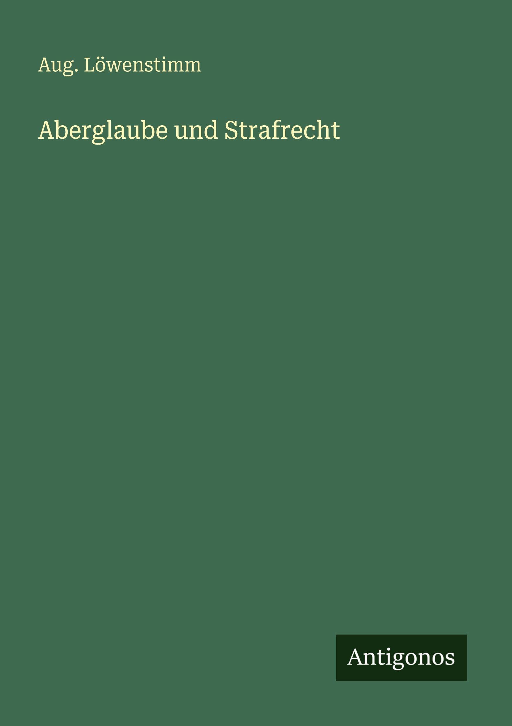 Product Image: Aberglaube und Strafrecht