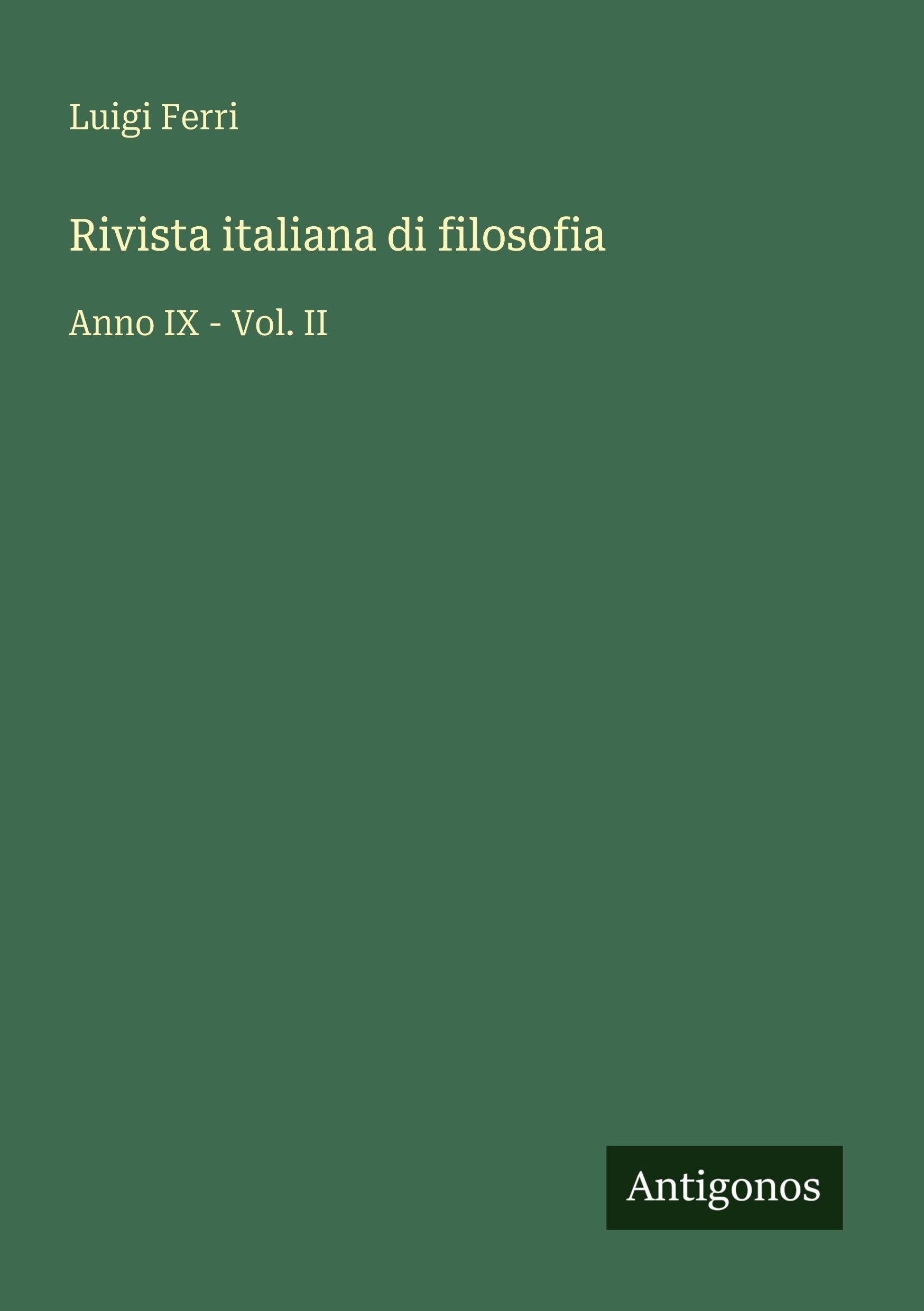 Rivista italiana di filosofia Classics