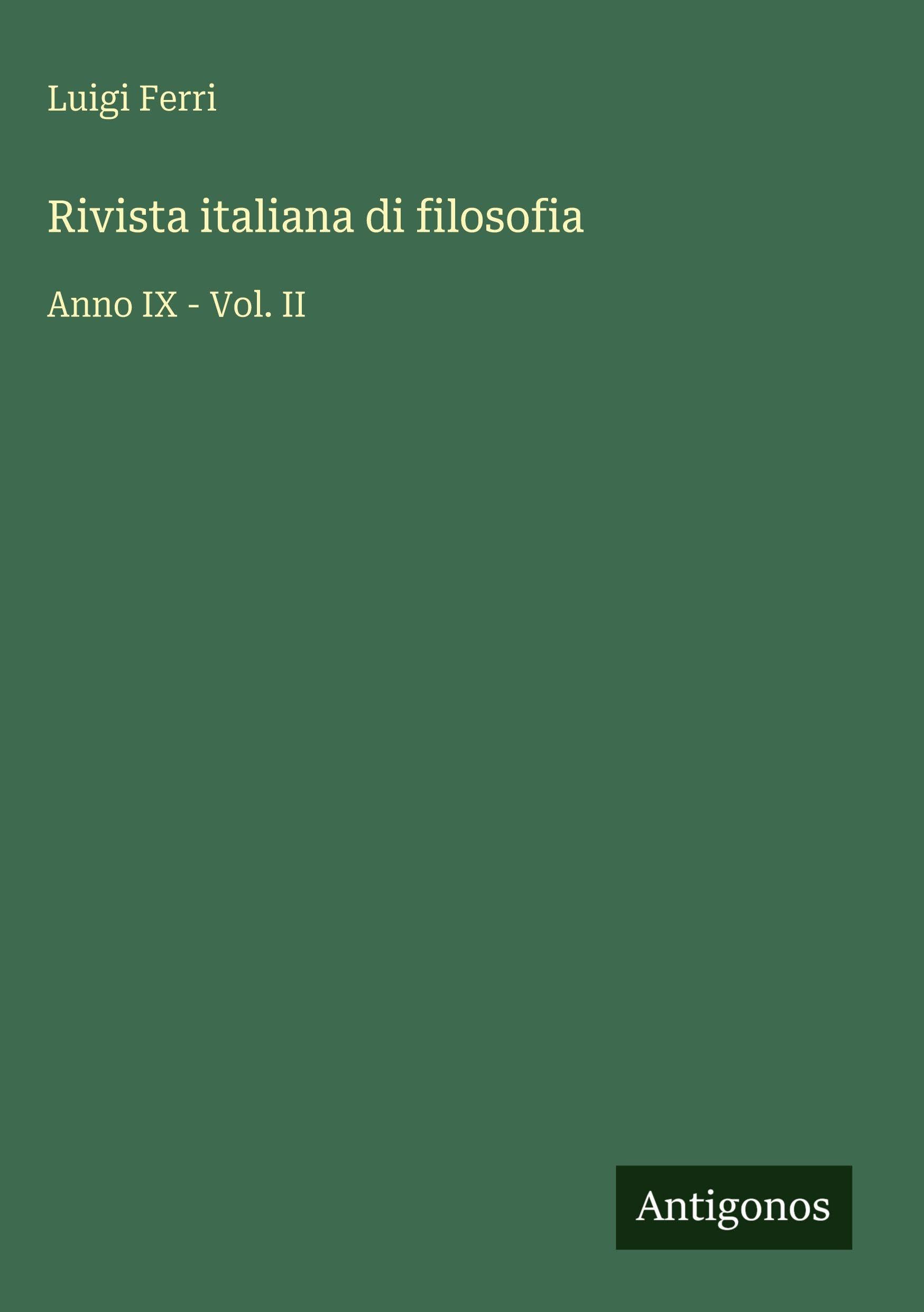 Rivista italiana di filosofia Classics