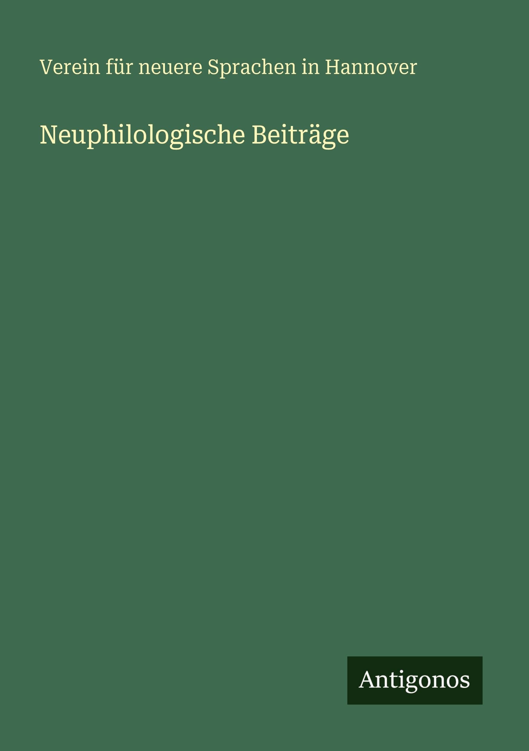 Neuphilologische Beiträge Contemporary literature