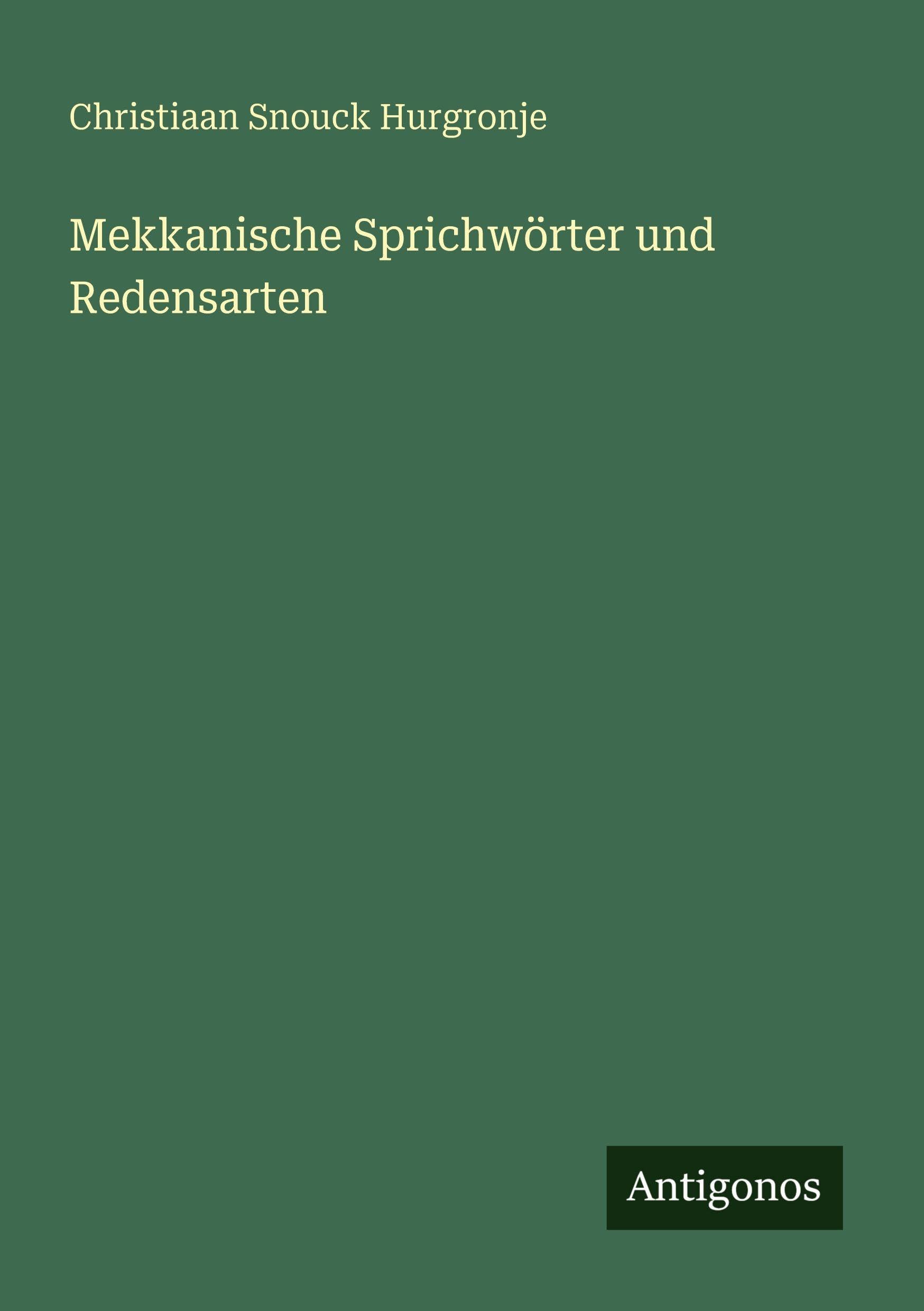 Mekkanische Sprichwörter und Redensarten Contemporary literature