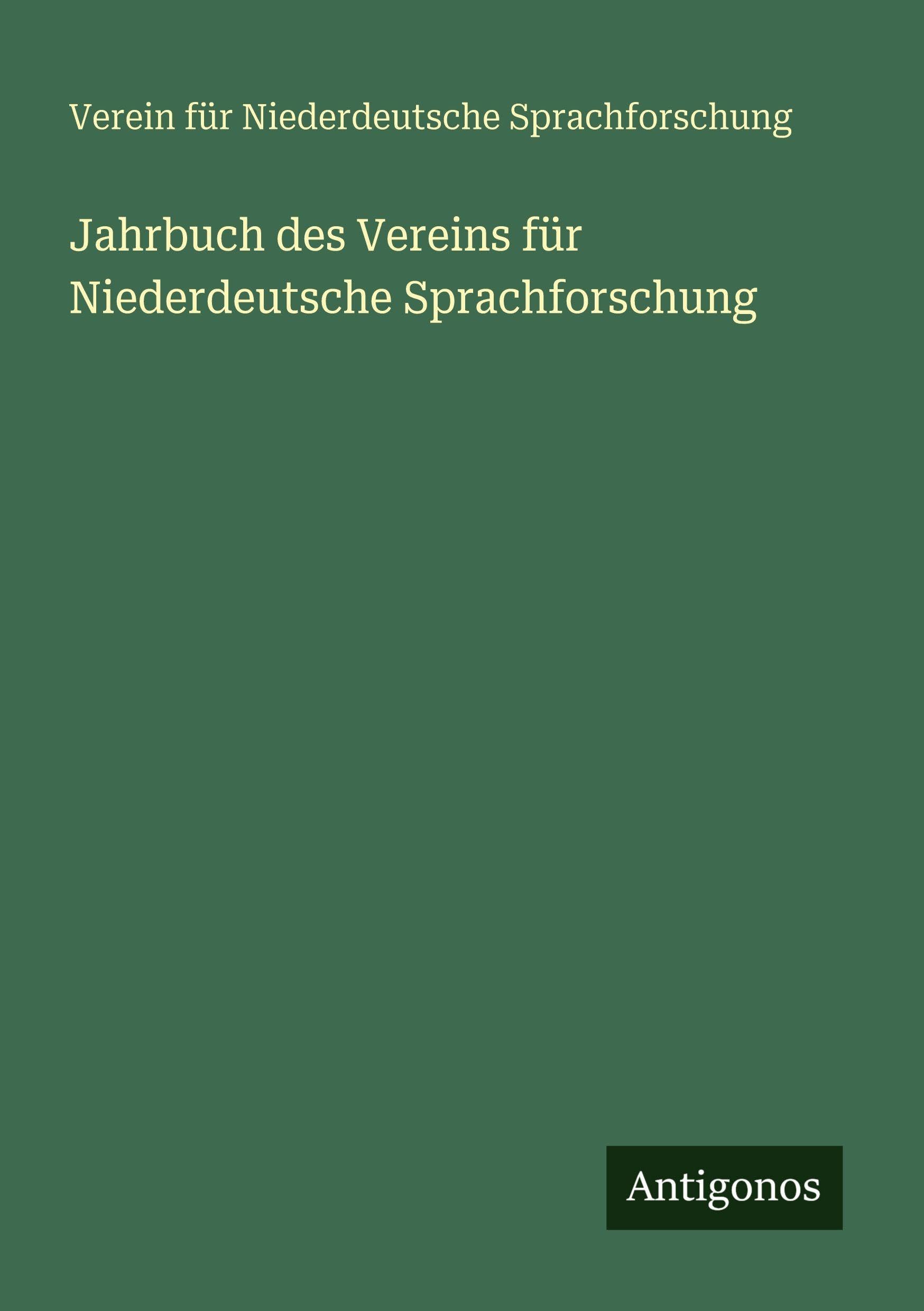 Jahrbuch des Vereins für Niederdeutsche Sprachforschung Contemporary literature Books
