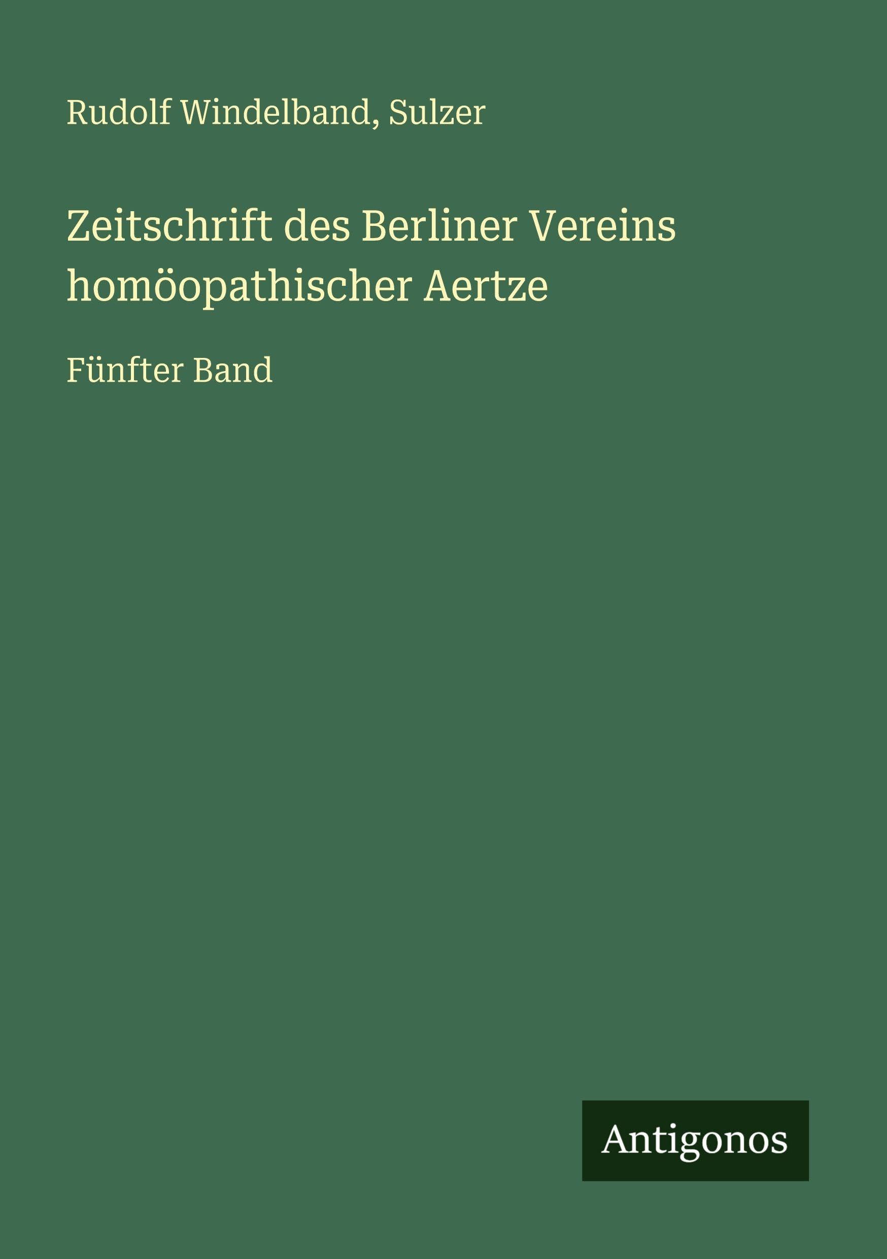 Zeitschrift des Berliner Vereins homöopathischer Aertze Classics