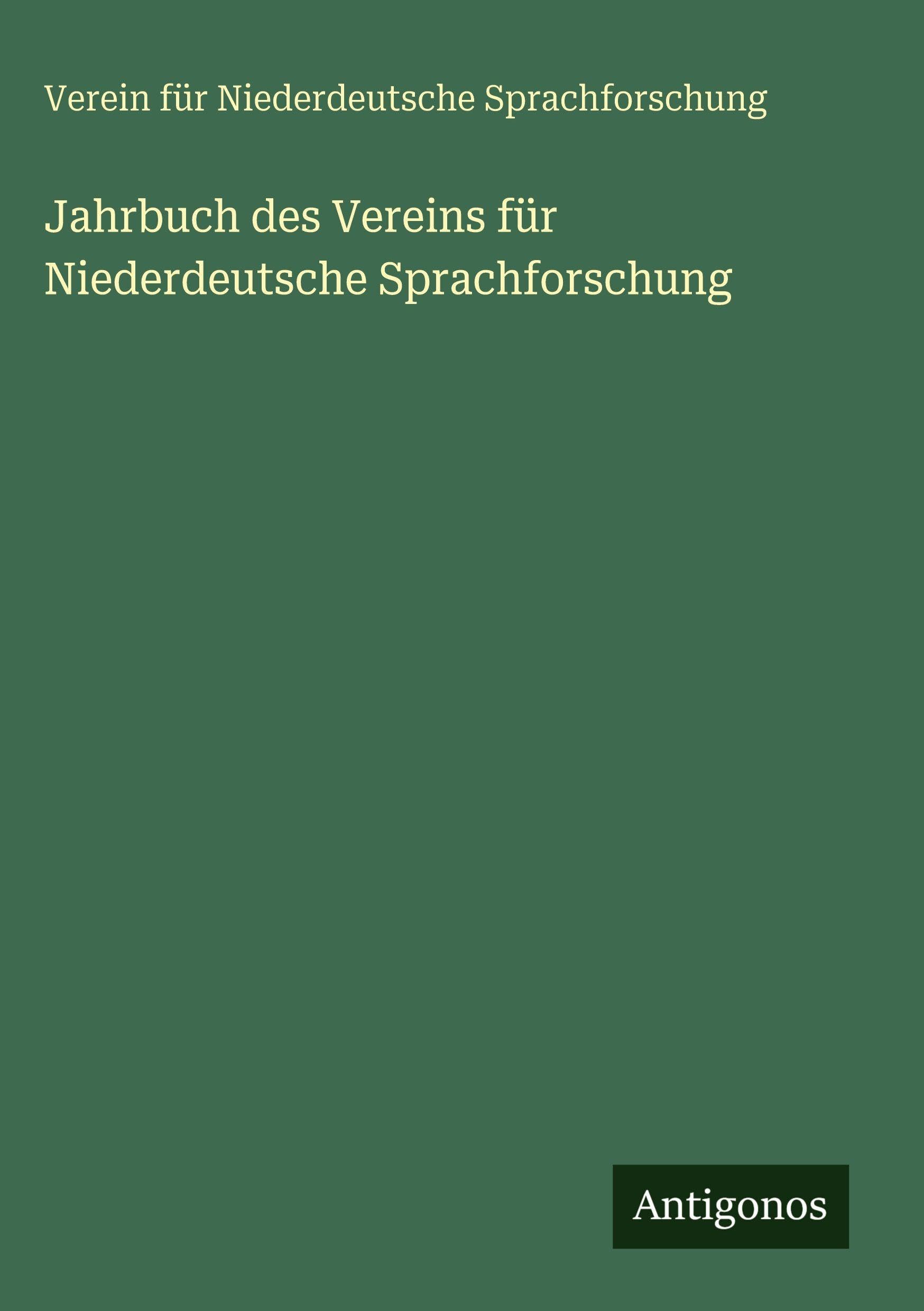 Jahrbuch des Vereins für Niederdeutsche Sprachforschung Contemporary literature Books