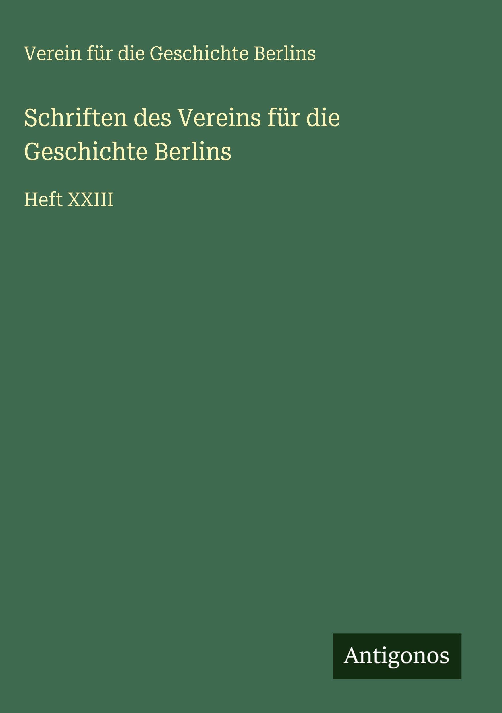 Schriften des Vereins für die Geschichte Berlins Contemporary literature