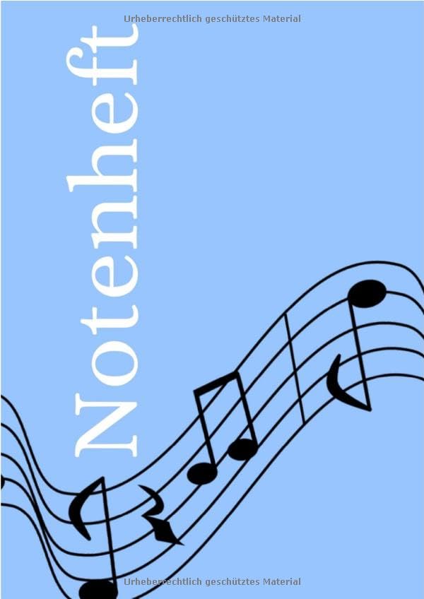 Notenheft: DIN A4 Notenlinienheft | 30 Seiten mit 12 Notenzeilen / Systeme pro Blatt | Papier 90g/m² | Musikheft mit Notenlinien Sheet Music