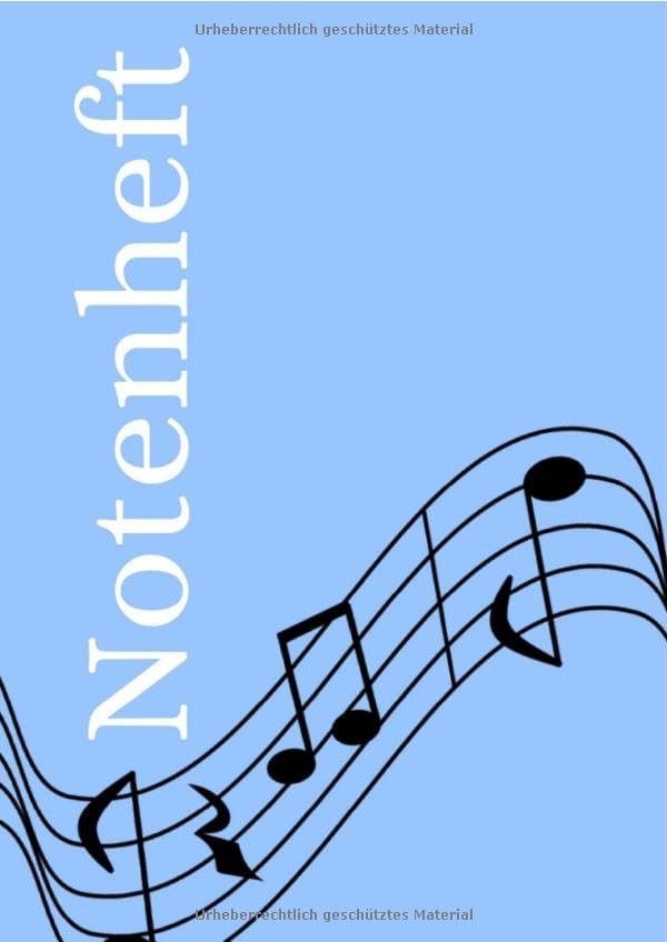 Notenheft: DIN A4 Notenlinienheft | 200 Seiten mit 12 Notenzeilen / Systeme pro Blatt | Papier 90g/m² | Musikheft mit Notenlinien Sheet Music