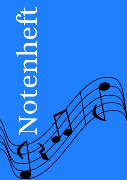 Notenheft: DIN A4 Notenlinienheft | 44 Seiten mit 12 Notenzeilen / Systeme pro Blatt | Papier 90g/m² | Musikheft mit Notenlinien Sheet Music