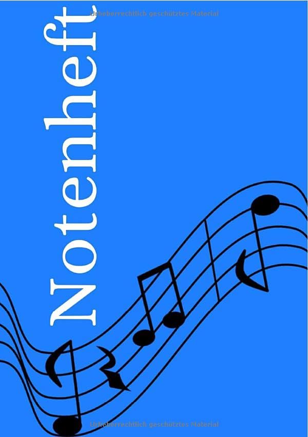 Notenheft: DIN A5 Notenlinienheft | 30 Seiten mit 12 Notenzeilen / Systeme pro Blatt | Papier 90g/m² | Musikheft mit Notenlinien Sheet Music