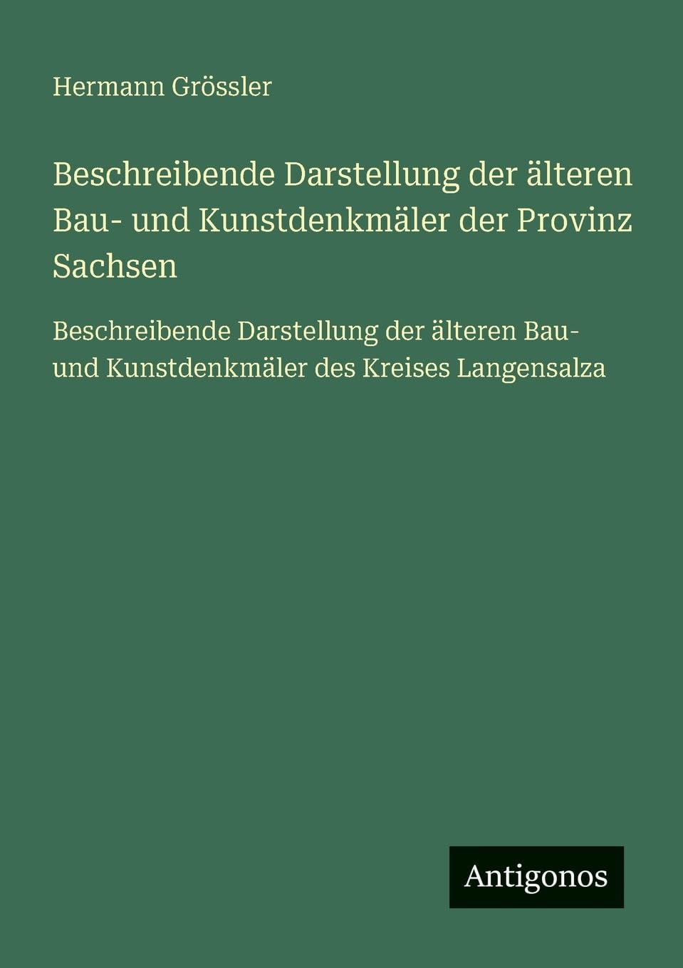 Beschreibende Darstellung der älteren Bau- und Kunstdenkmäler der Provinz Sachsen Contemporary literature