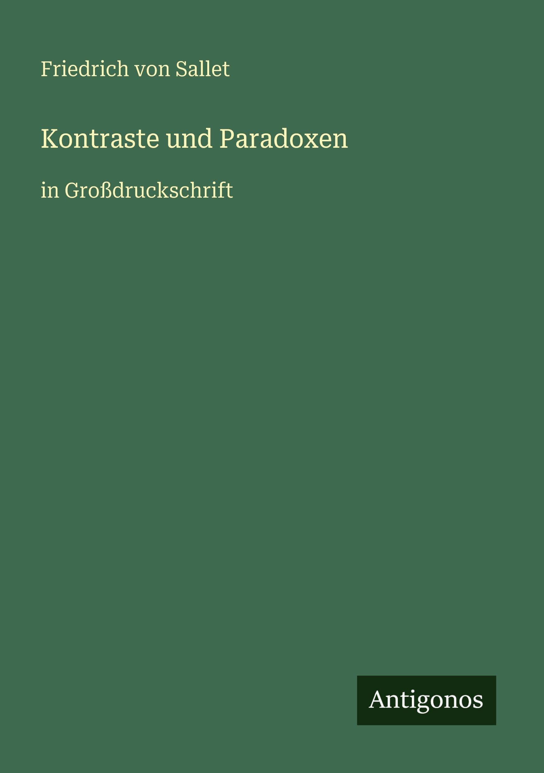 Kontraste und Paradoxen Contemporary literature