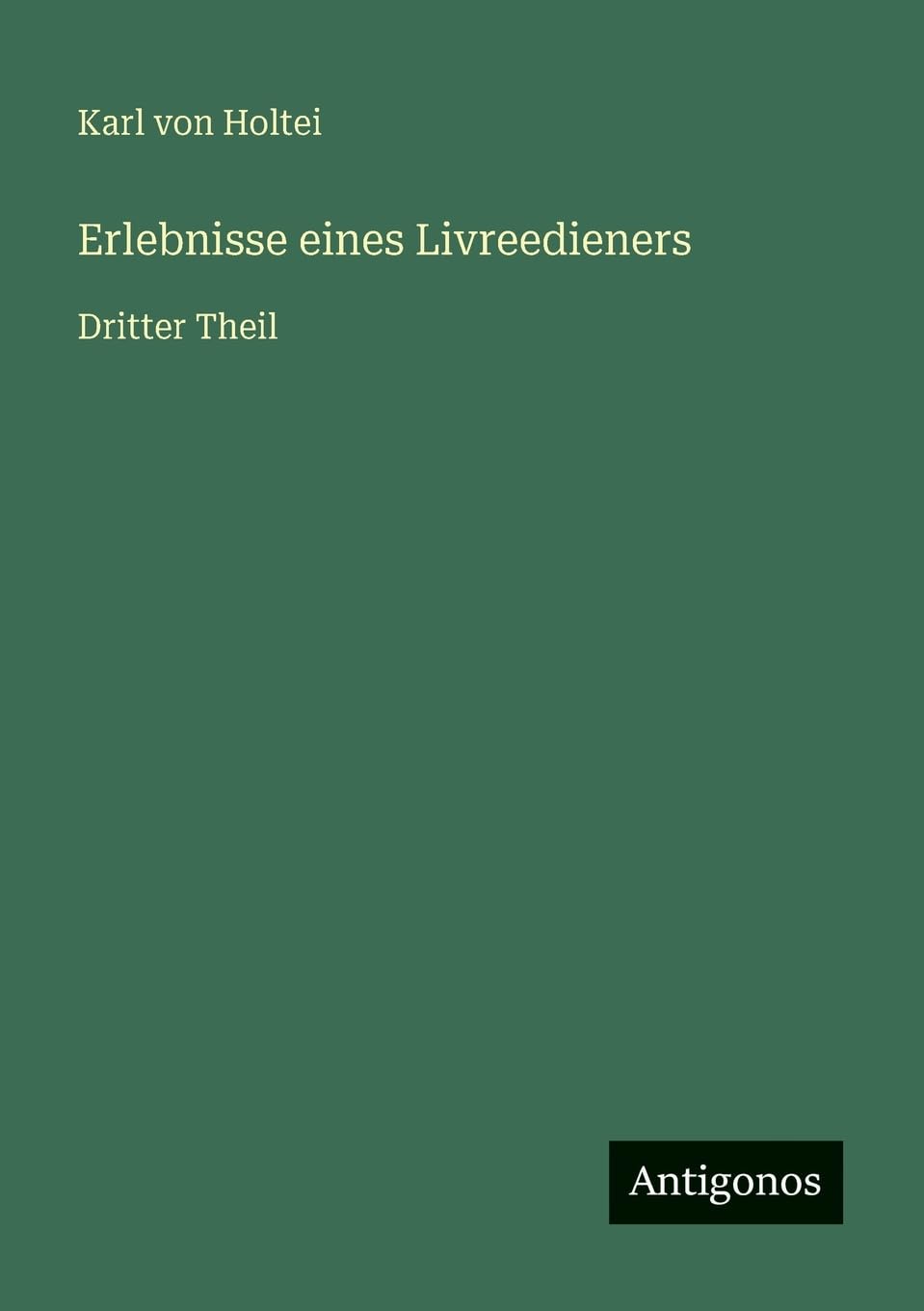 Erlebnisse eines Livreedieners Contemporary literature