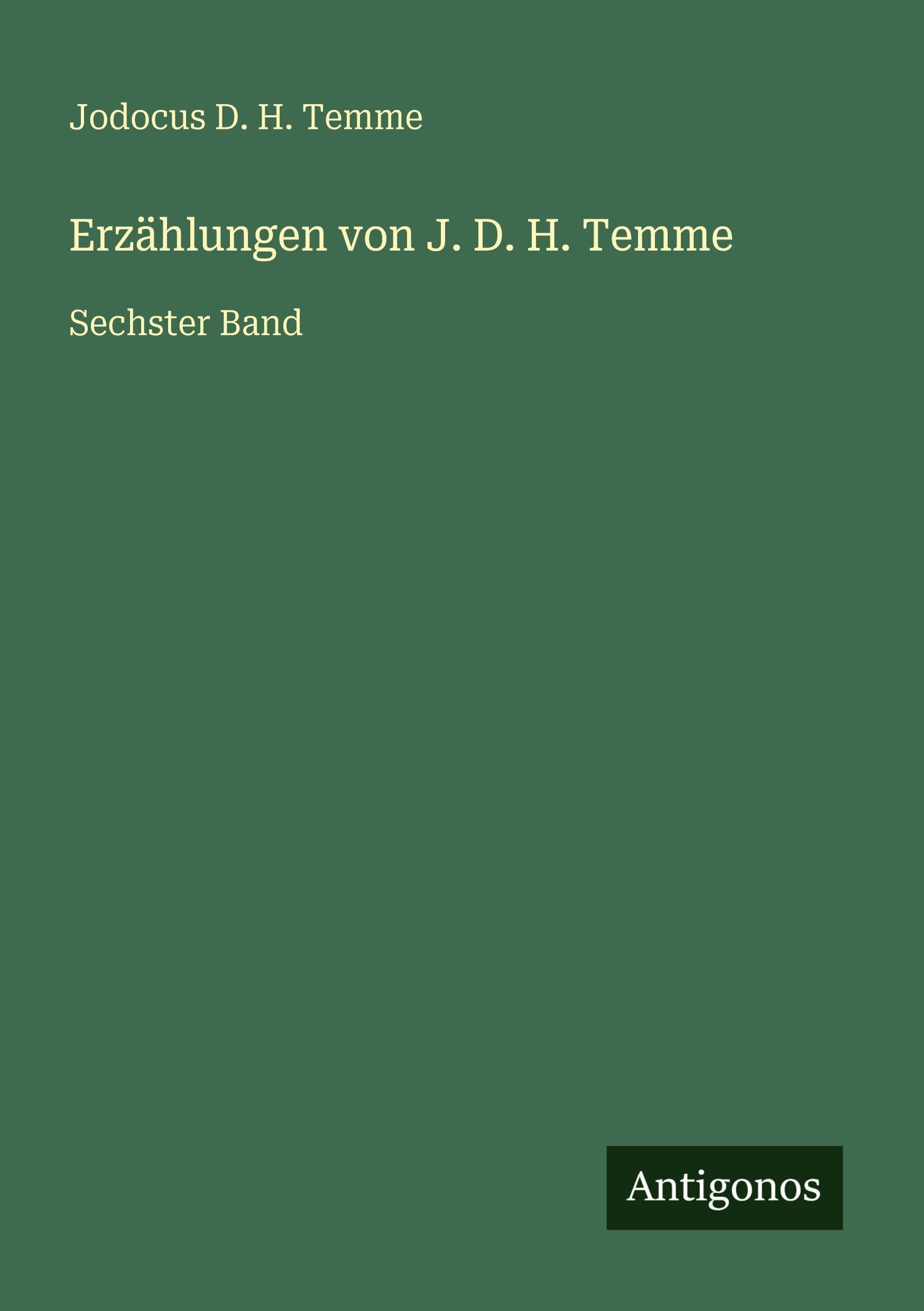 Erzählungen von J. D. H. Temme Contemporary literature