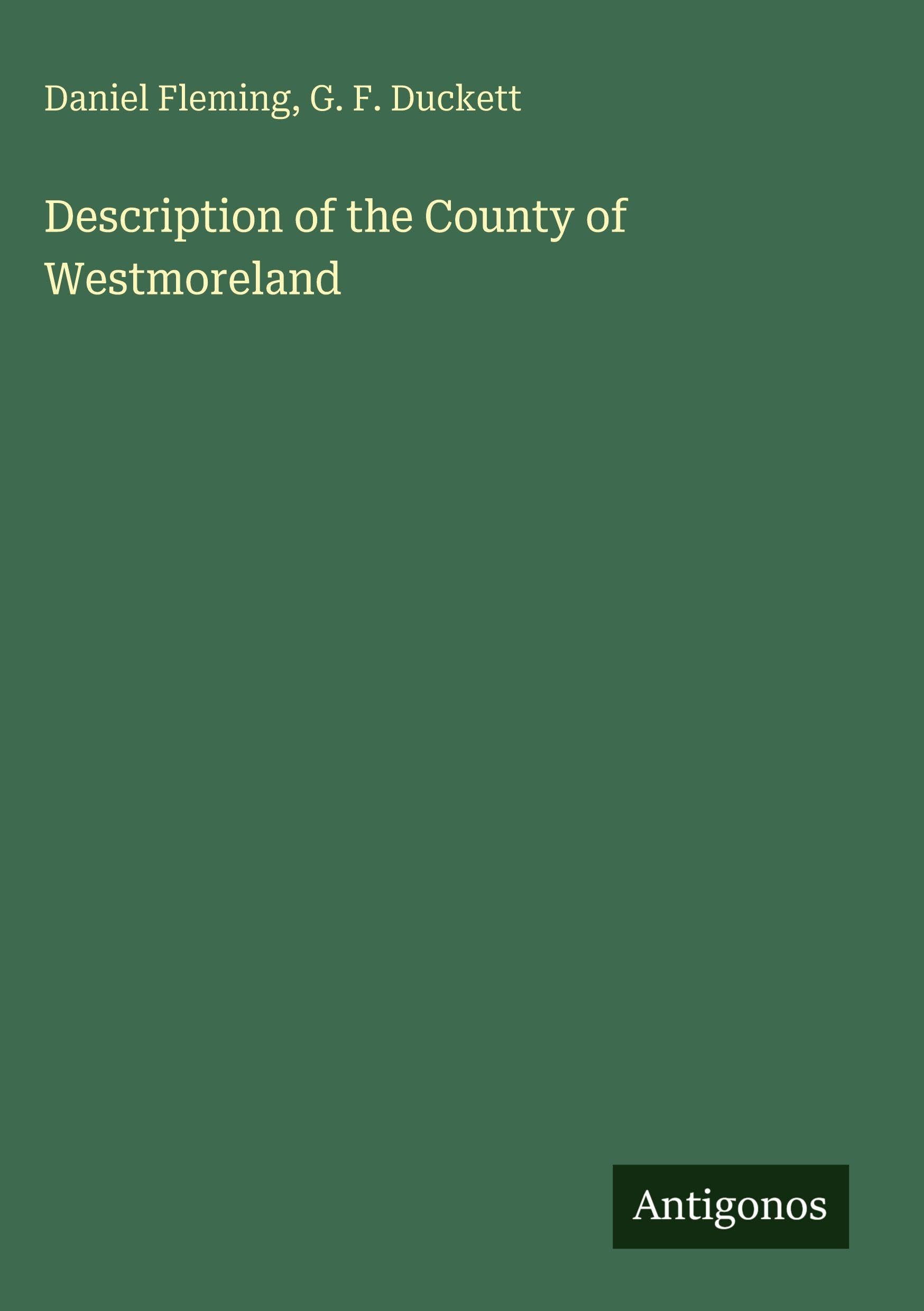 Description of the County of Westmoreland Classics