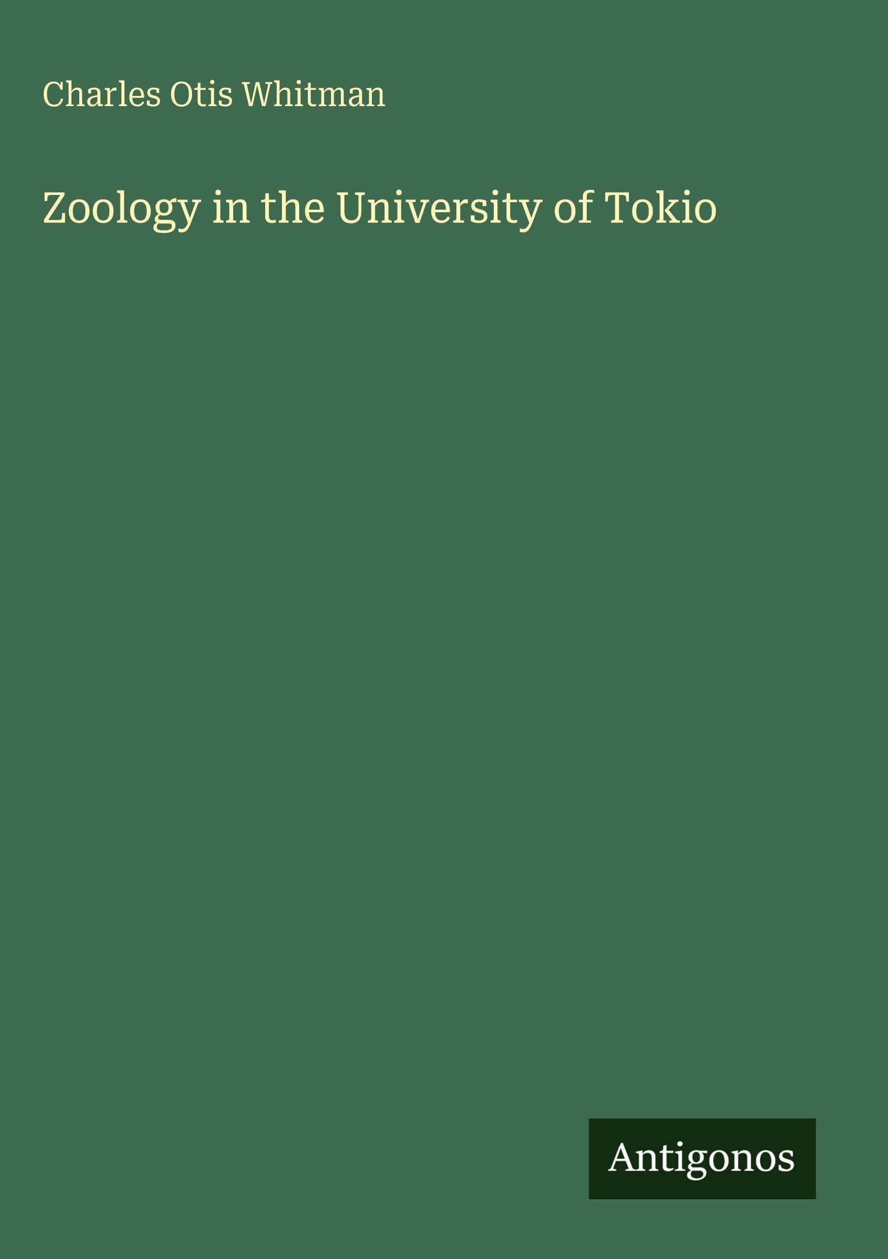 Zoology in the University of Tokio Classics
