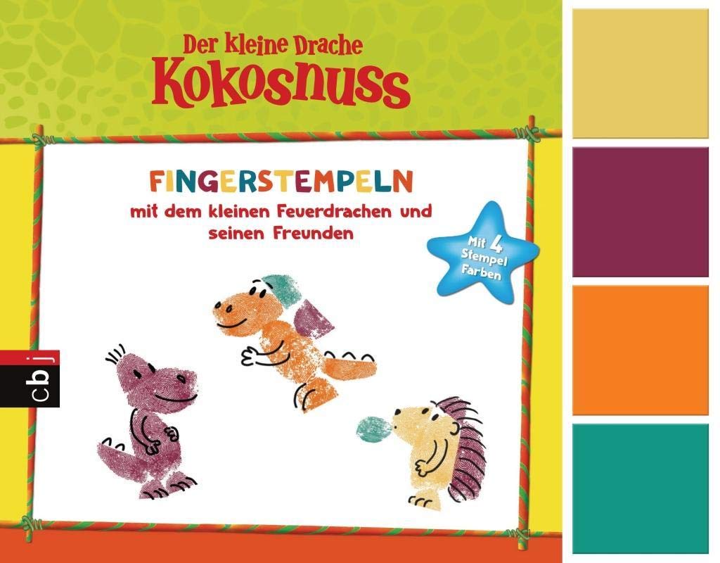 Der kleine Drache Kokosnuss - Fingerstempeln: Set mit Buch und 4 Fingerfarben Hobbies & Crafts